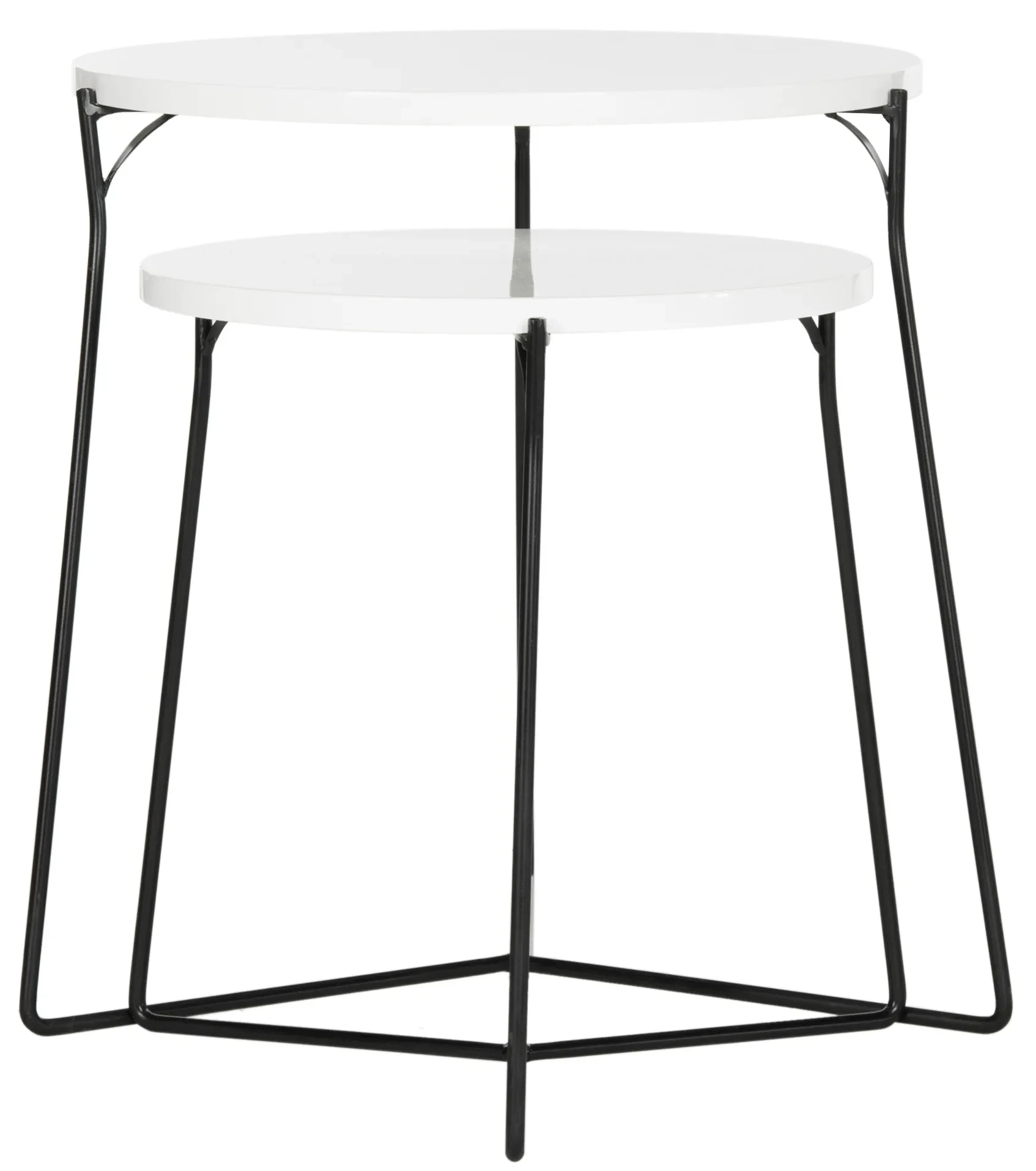 Ryne End Table (Set Of 2) in Lacquer White