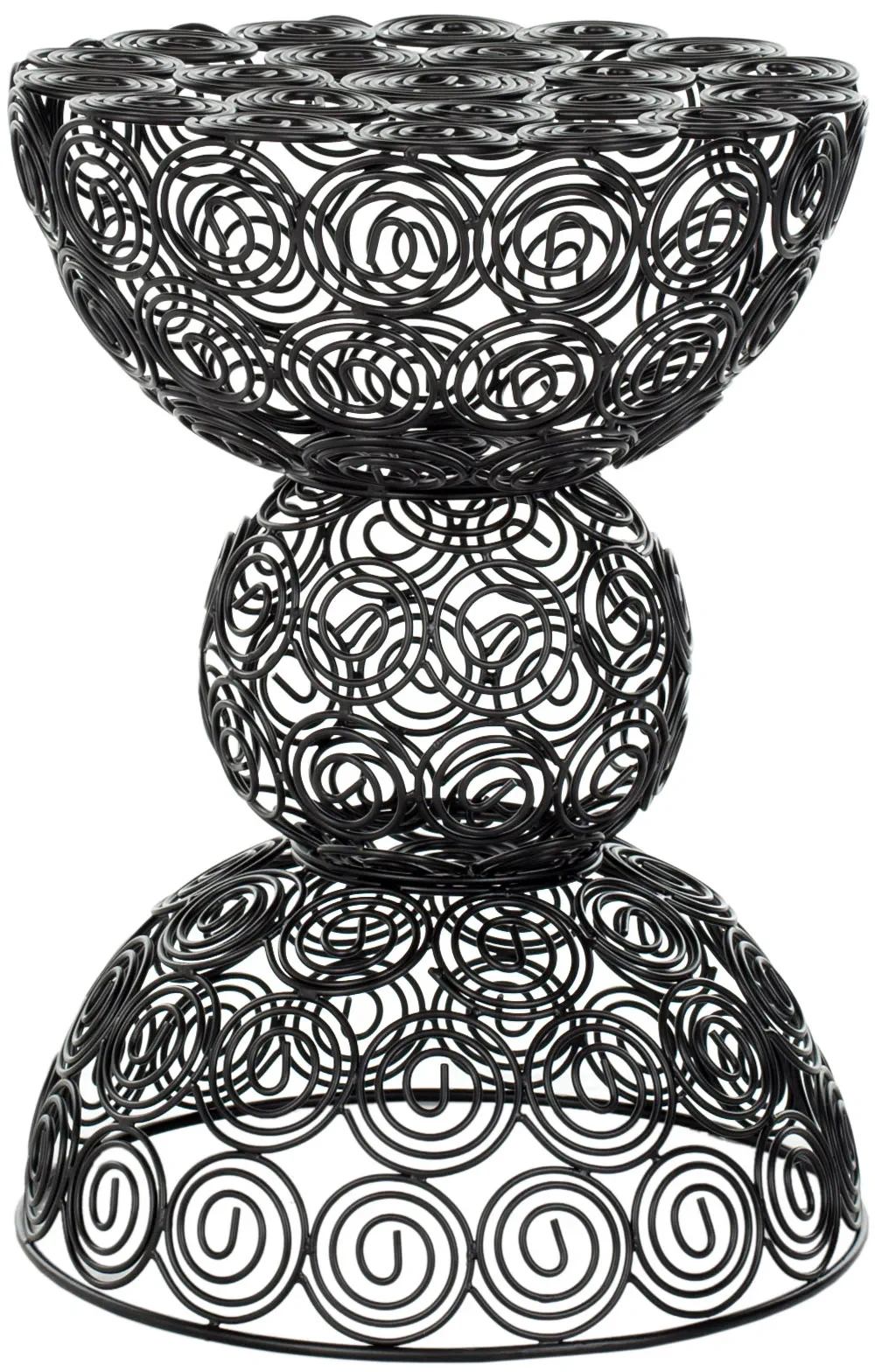 Leila Iron Circle Stool in Black