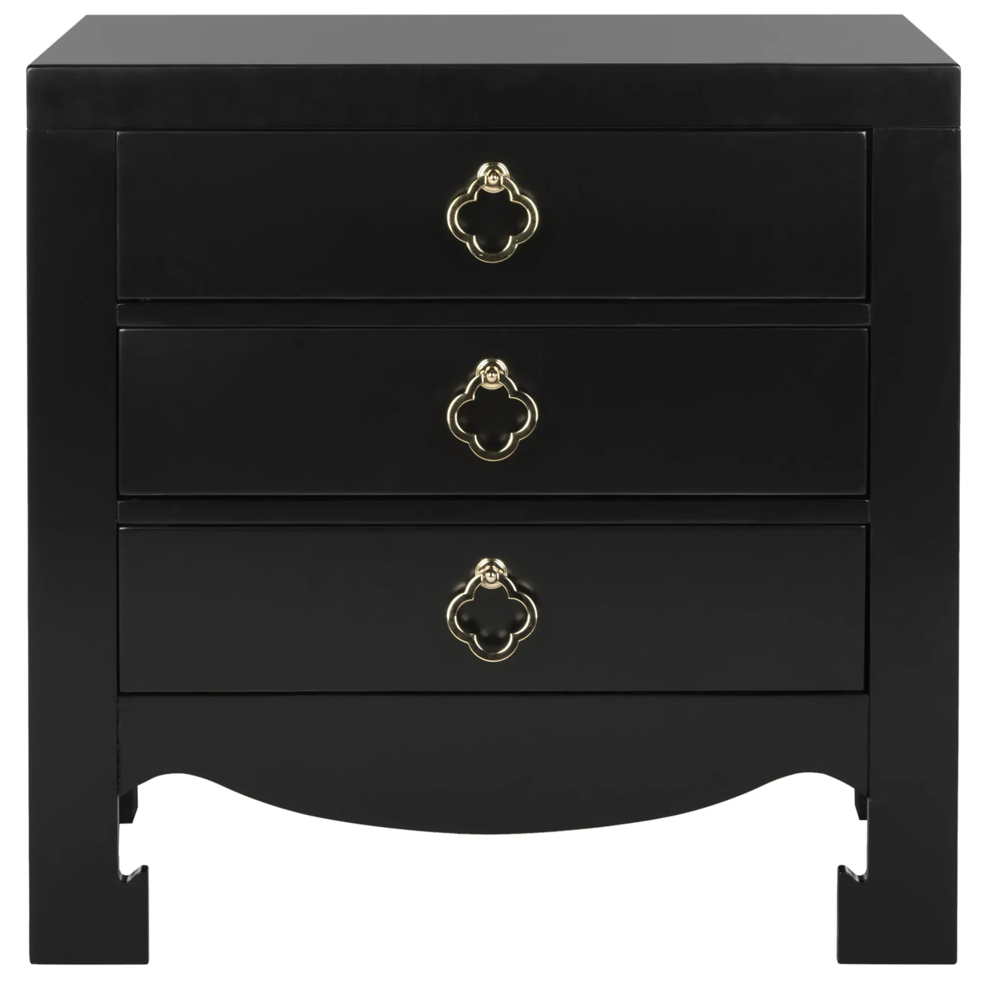 Nero Three-Drawer Nightstand in Black