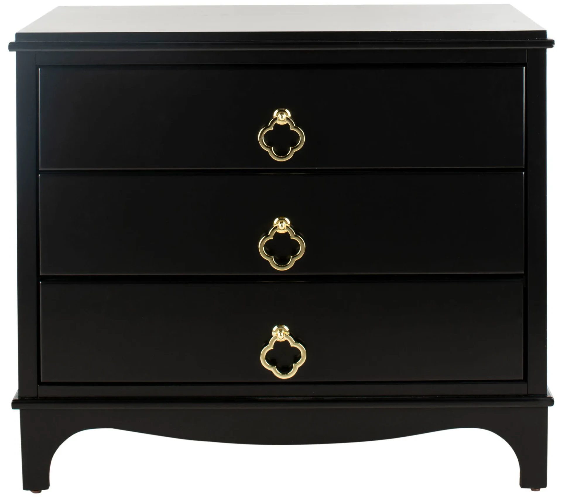 Hannon Nightstand in Black / Brass