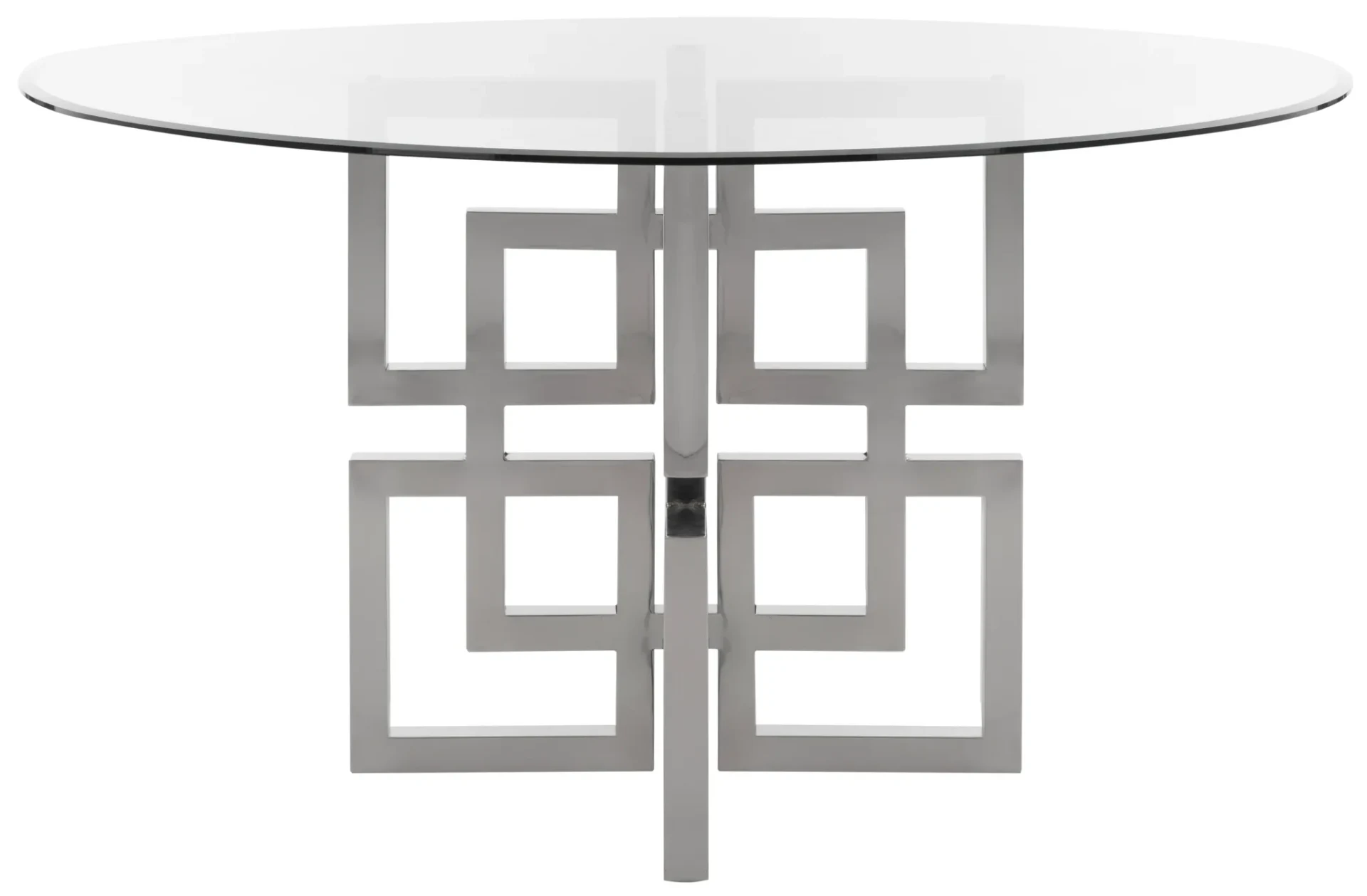 Harlan Glass Top Dining Table in Chrome