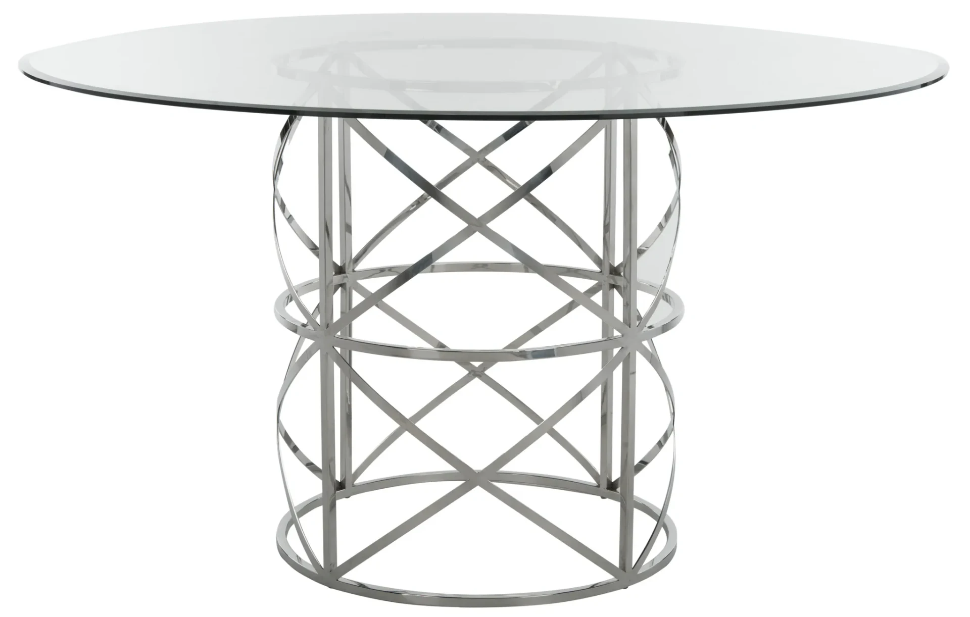 Ren 54" Glass Top Dining Table in Chrome