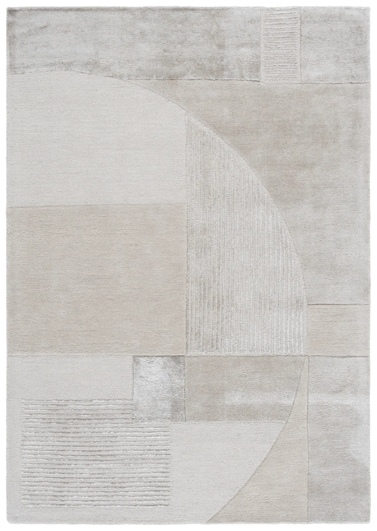 Fifth Avenue Intersecting Arcs Hand-Tufted Rug in Beige