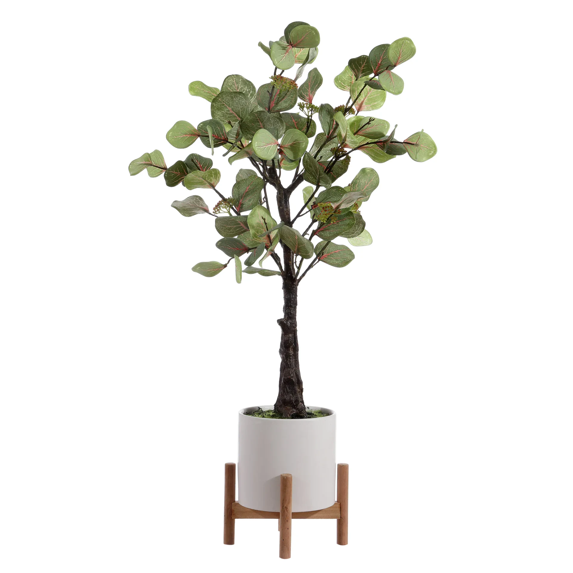 Faux 34" Potted Eucalyptus Tree in Pot / White