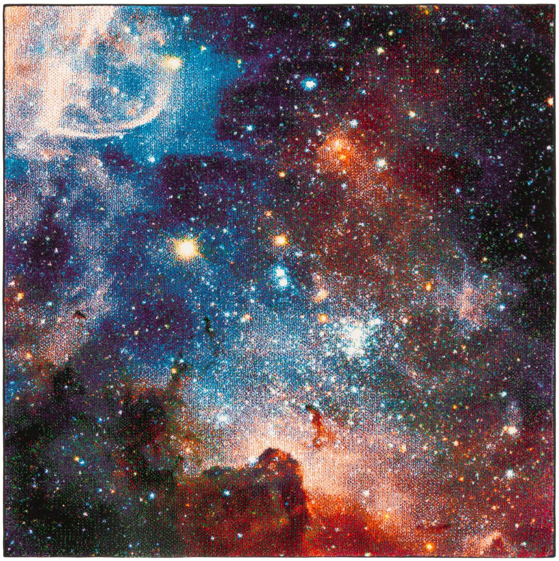 Galaxy Nebula Rug in Purple / Multicolor