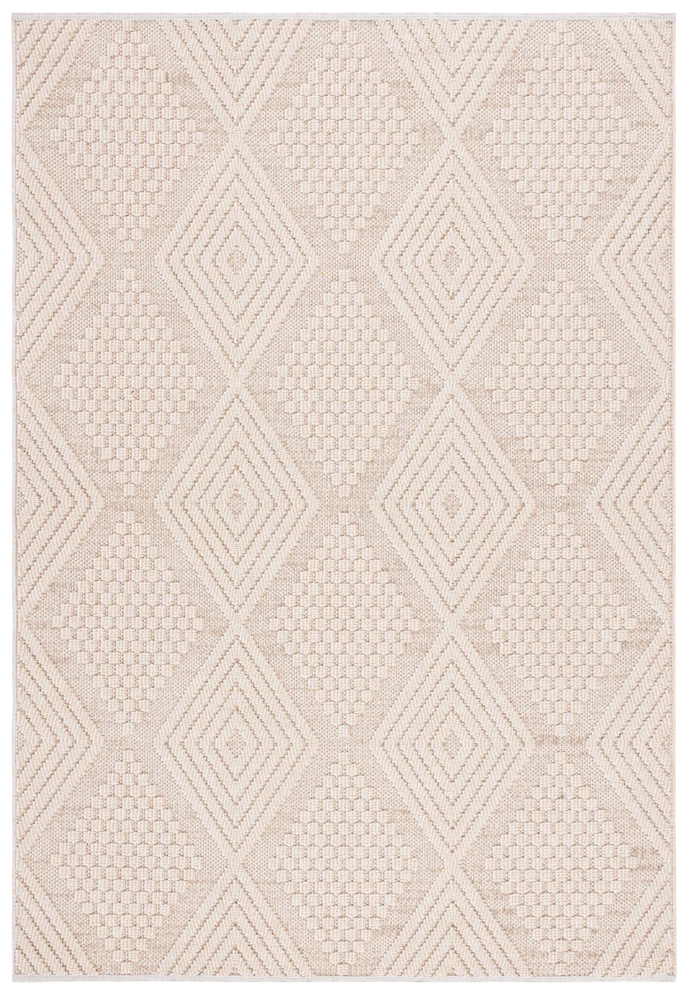 Global Modern Diamond Rug in Beige / Ivory