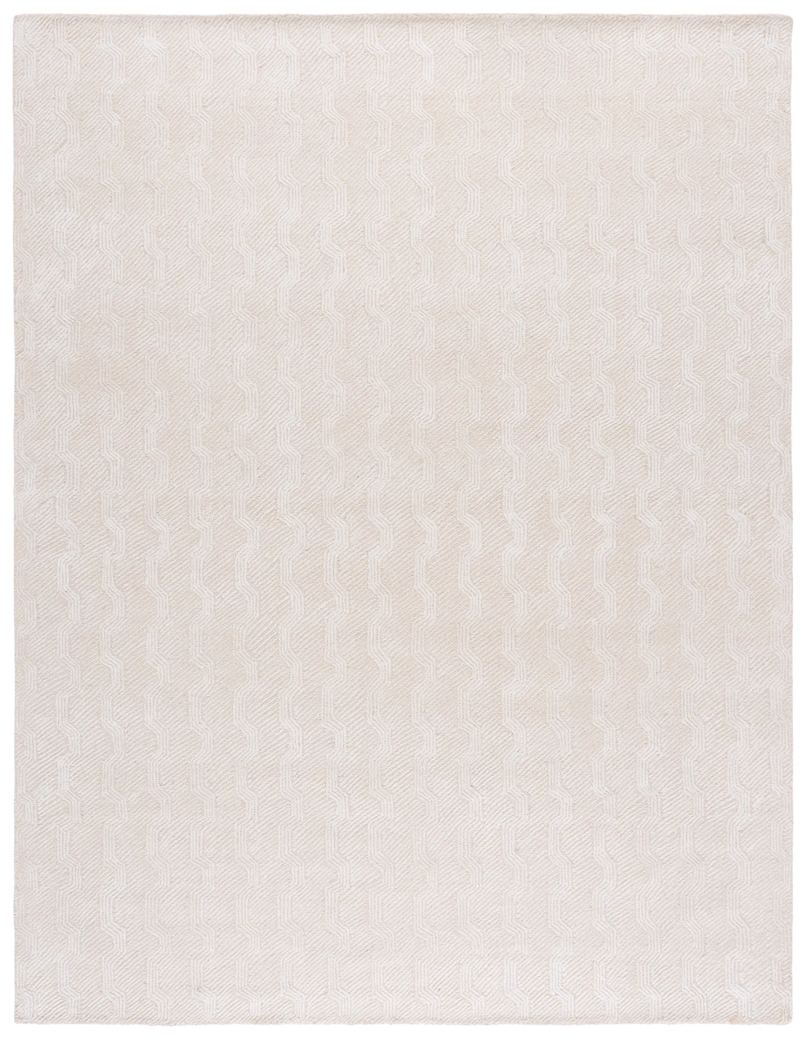 Glamour Wavy Stripe Hand-Tufted Rug in Ivory
