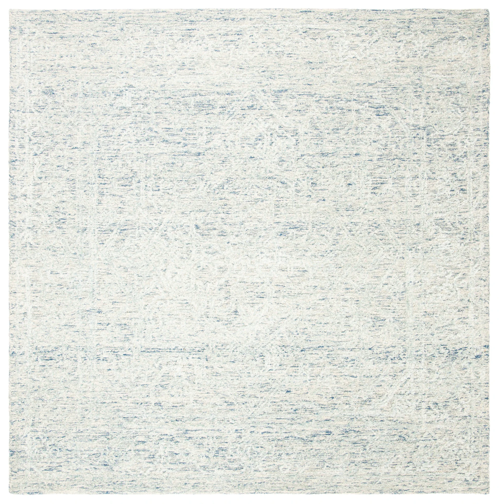 Glamour Erased Medallion Hand-Tufted Rug in Blue / Ivory