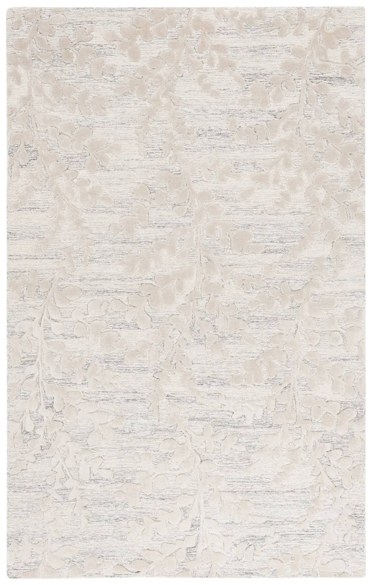 Glamour Eucalyptus Vine Hand-Tufted Rug in Natural / Gray