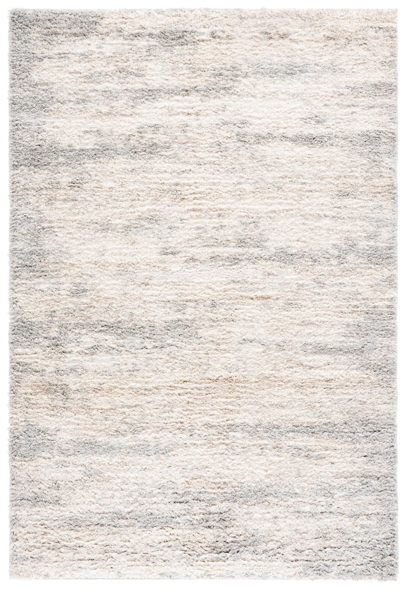 Gemma Milan Abstract Shag Rug in Ivory / Beige Gray