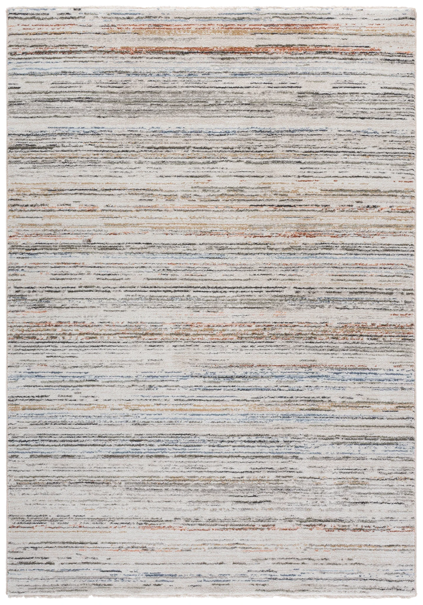 Grove Linear Stripe Rug in Ivory / Blue Rust
