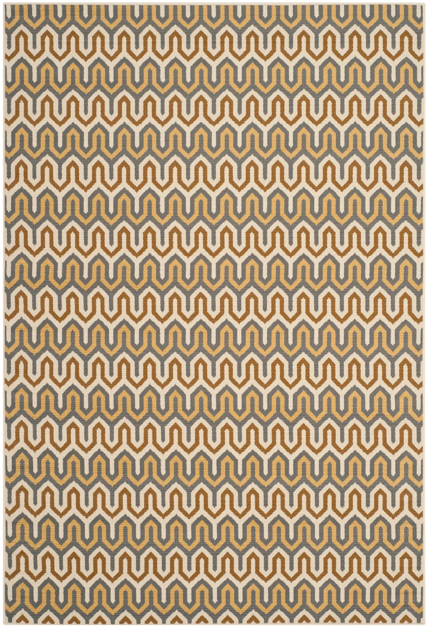 Hampton Stepped Chevron Rug in Brown / Camel