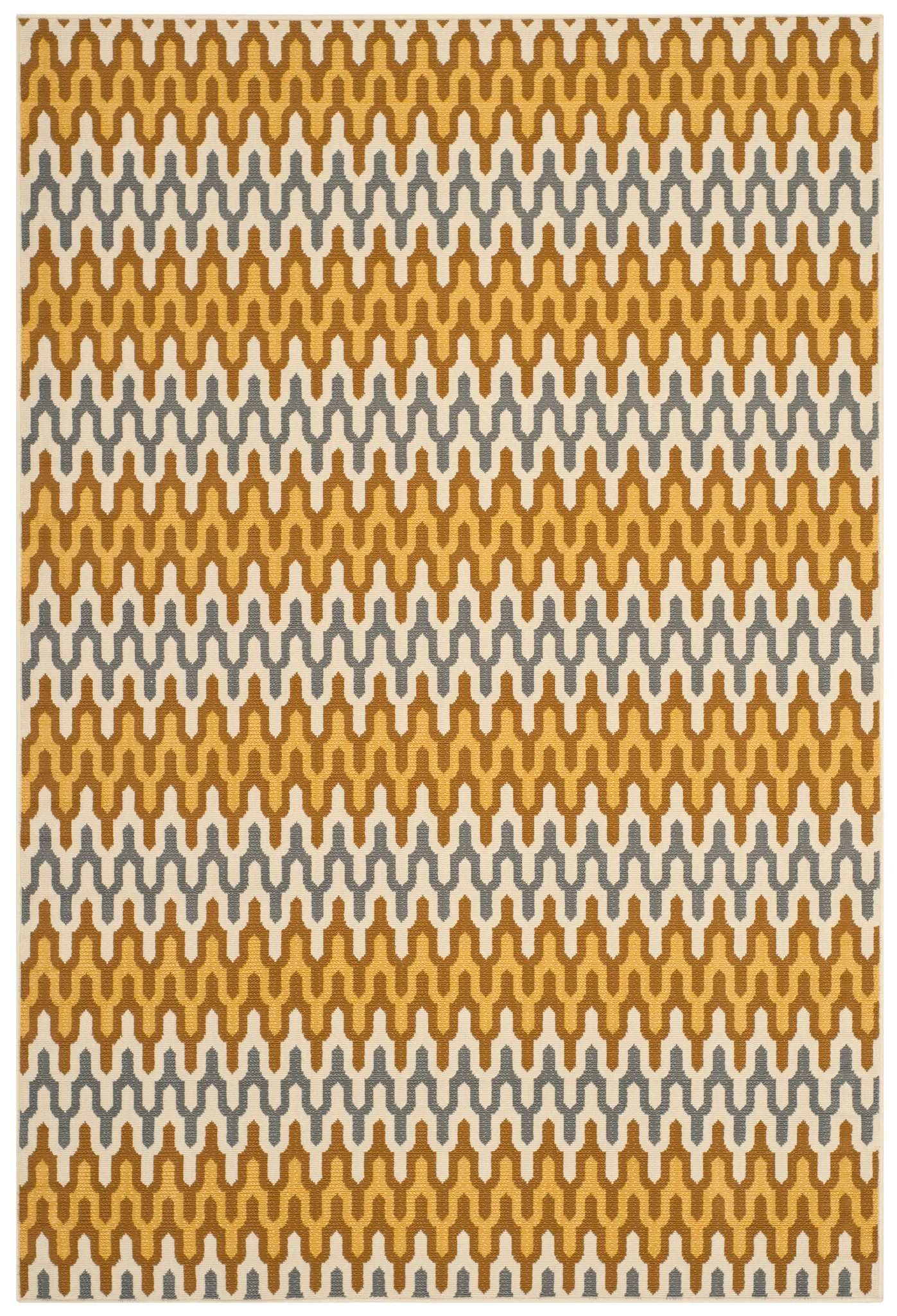 Hampton Interlocking Geometric Rug in Camel / Brown