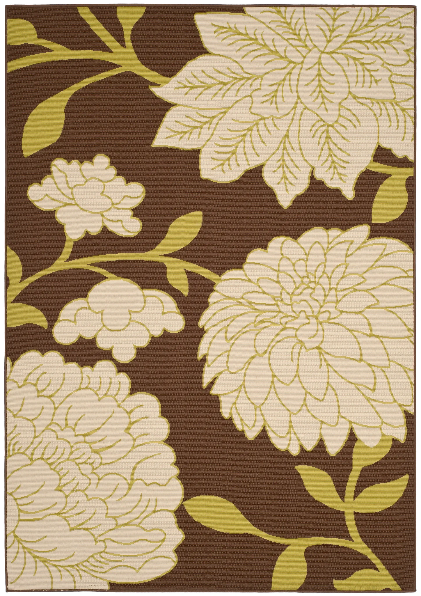 Hampton Floral Rug in Brown / Ivory