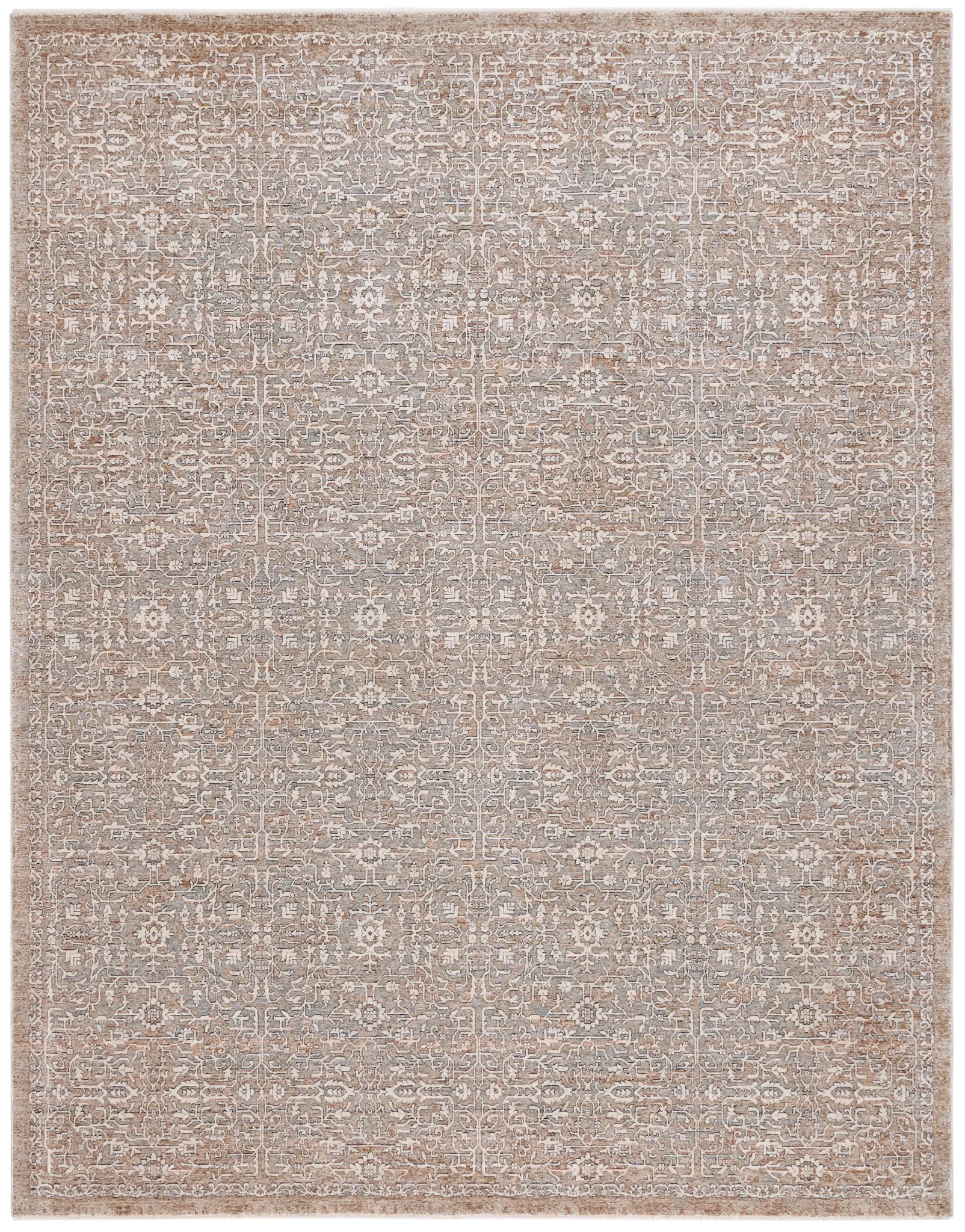 Harlow Allover Floral Rug in Sage / Ivory