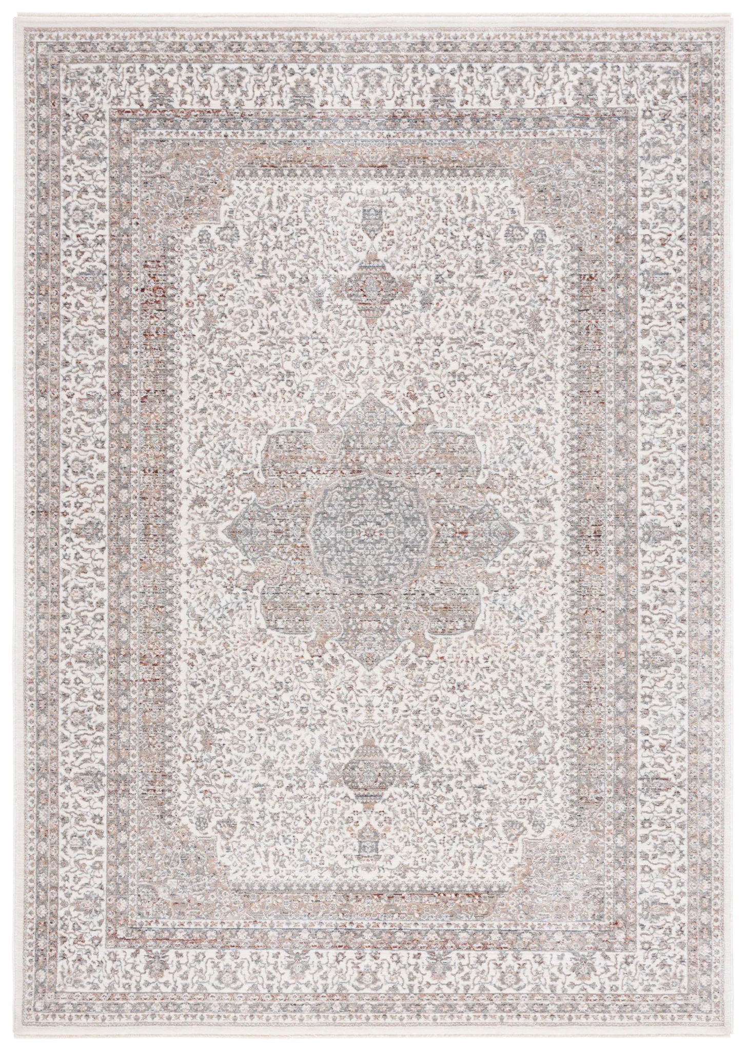 Harlow Nested Medallion Rug in Ivory / Gray Beige