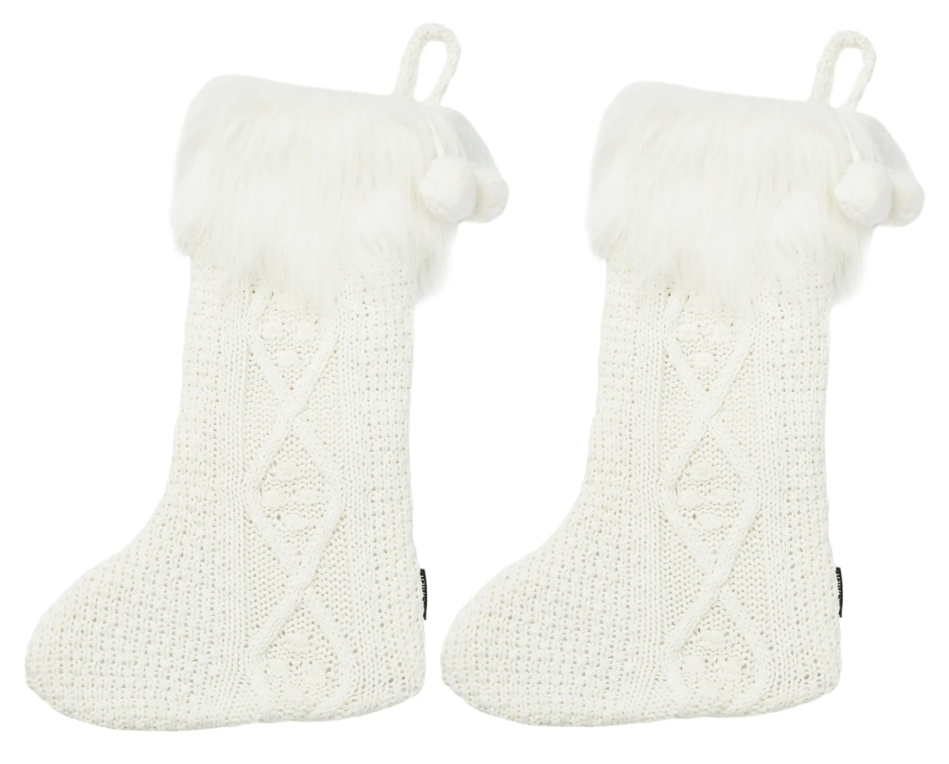 Cookie Stocking (Set of 2) in White