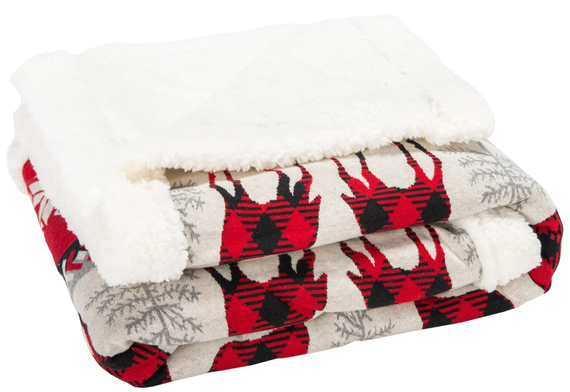 Prancer Sherpa Throw in Red