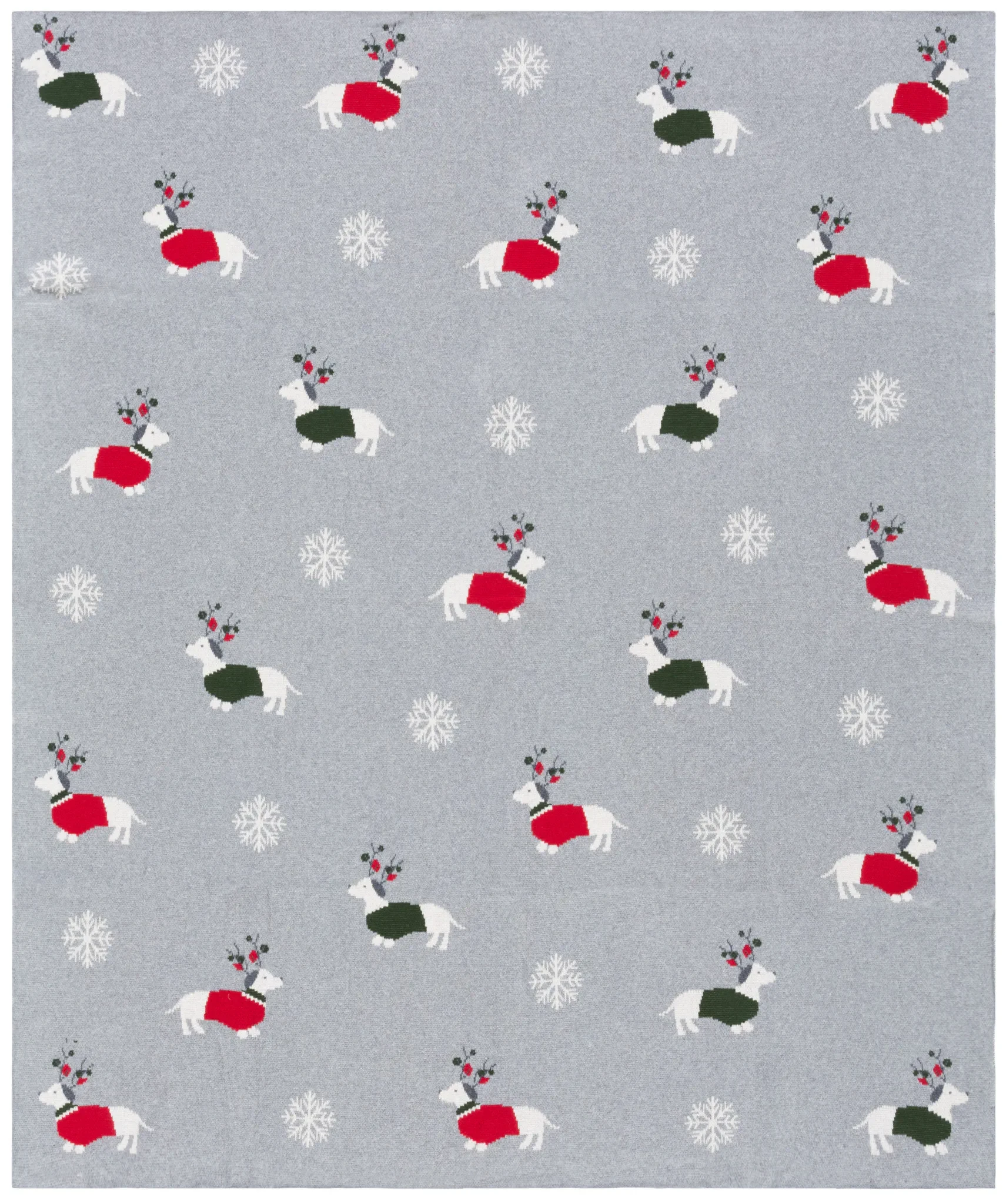 Sleighbells Throw in Gray / Red