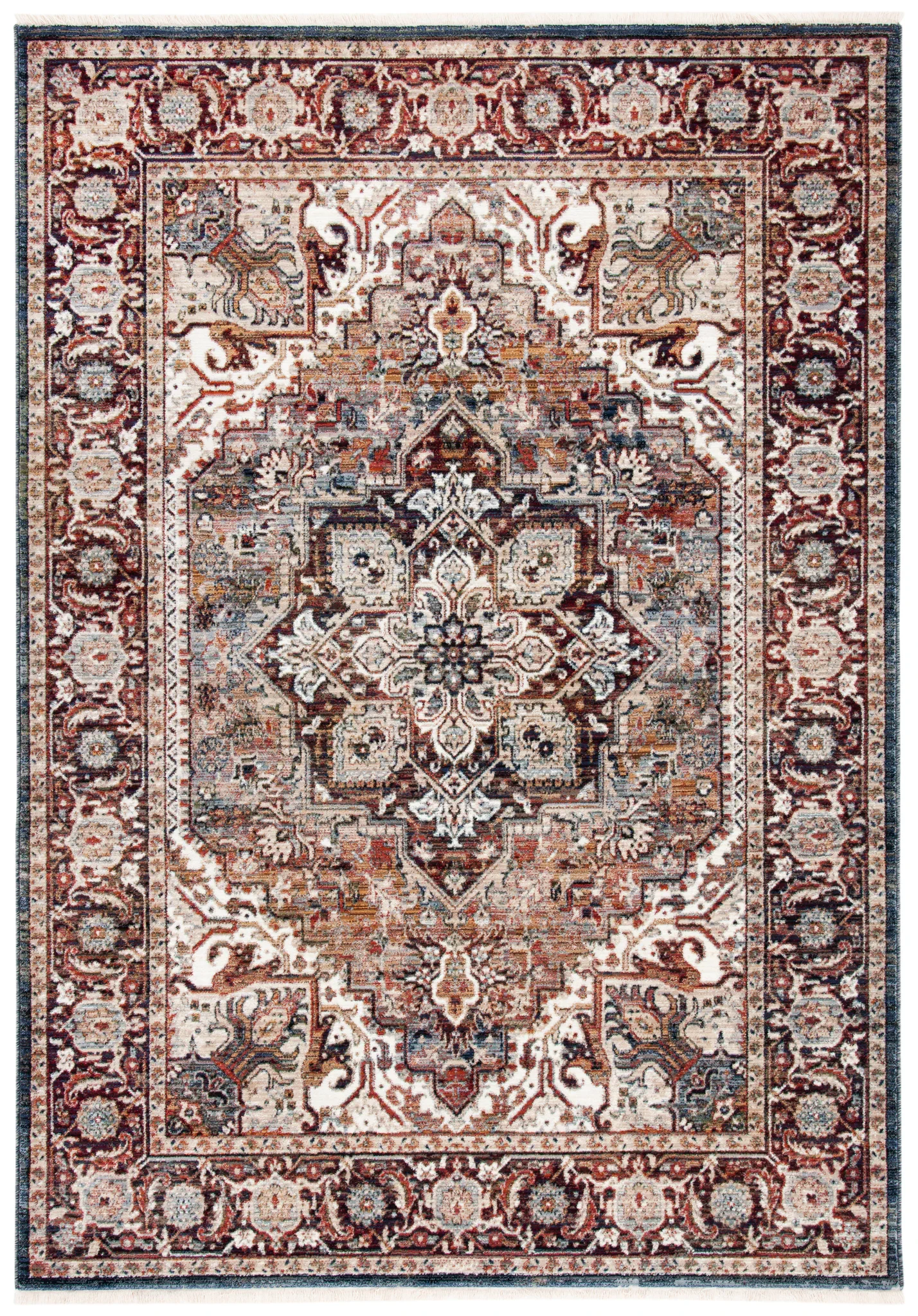 Herat Medallion Rug in Red / Ivory