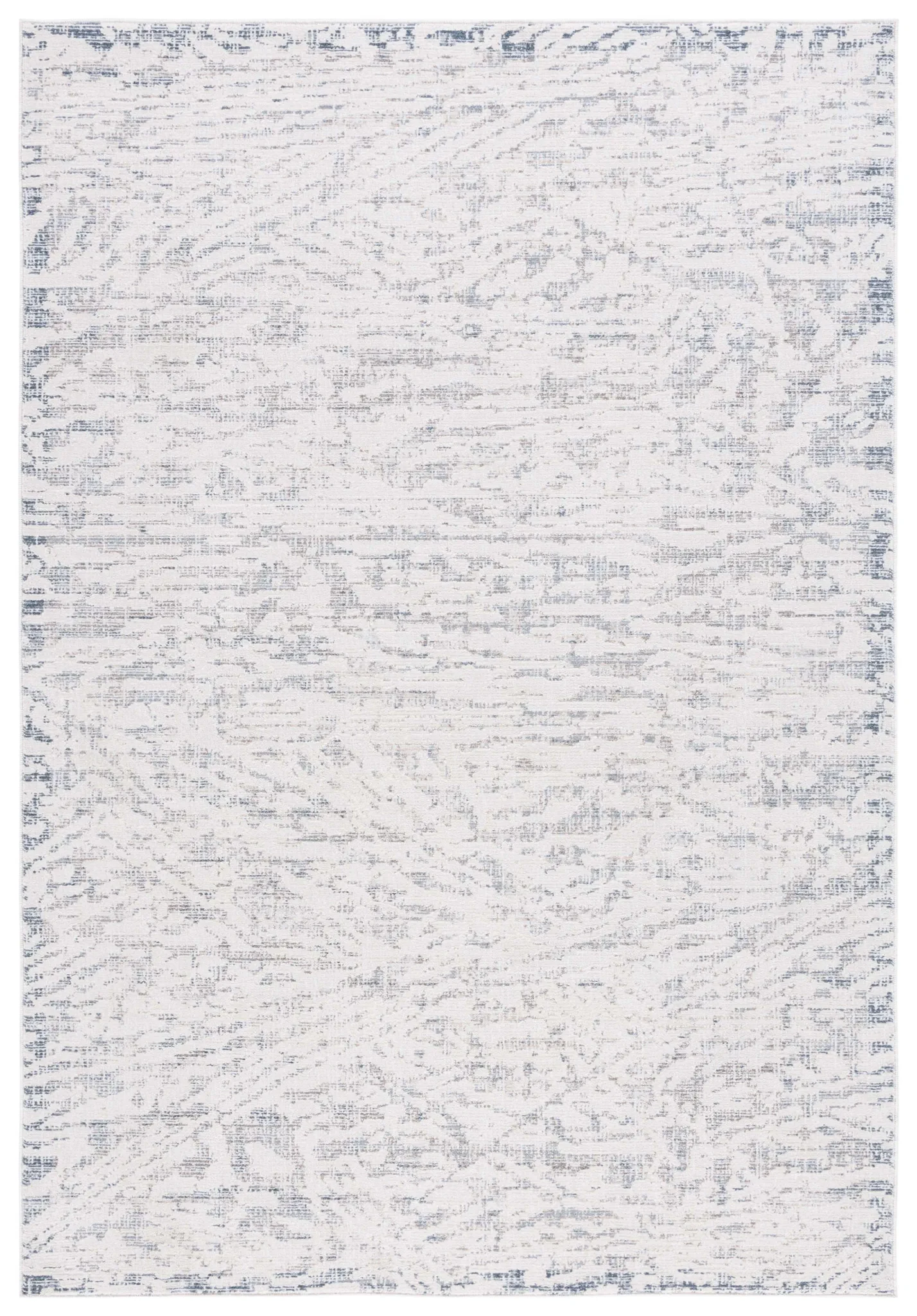 Hunter Weathered Border Rug in Ivory / Dark Gray