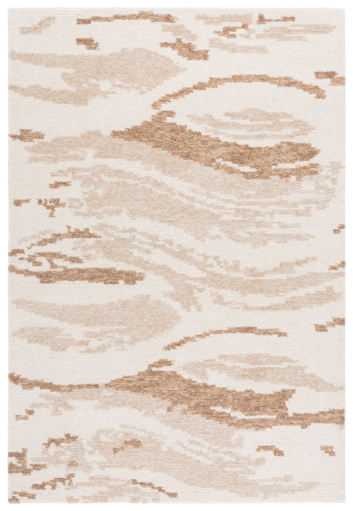 Harvest Abstract Swirl Hand-Tufted Wool Rug in Ivory / Beige
