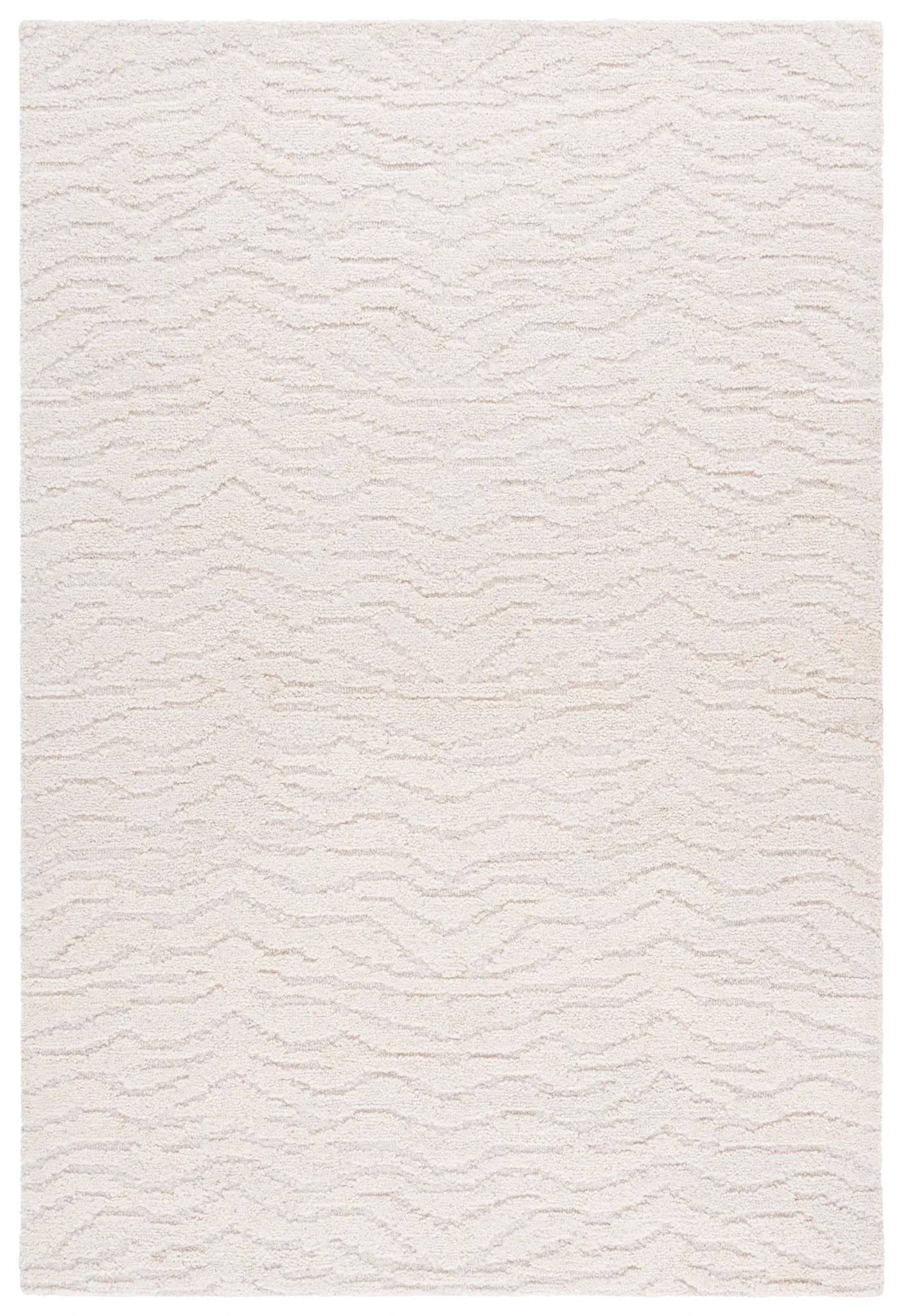 Harvest Wave Hand-Tufted Wool Rug in Ivory