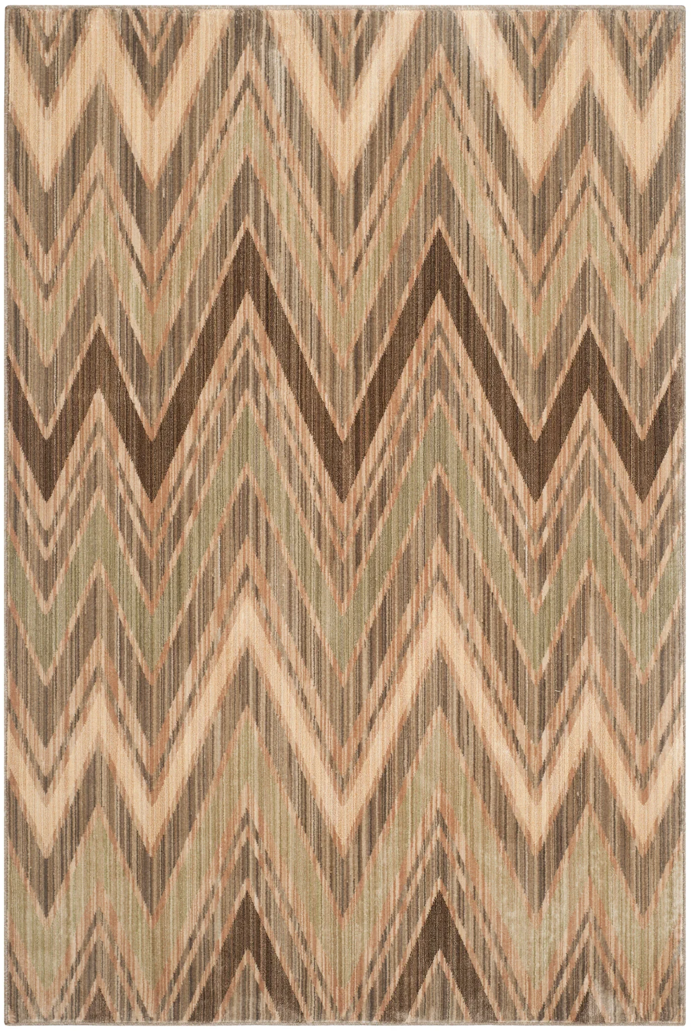 Infinity Chevron Rug in Taupe / Beige