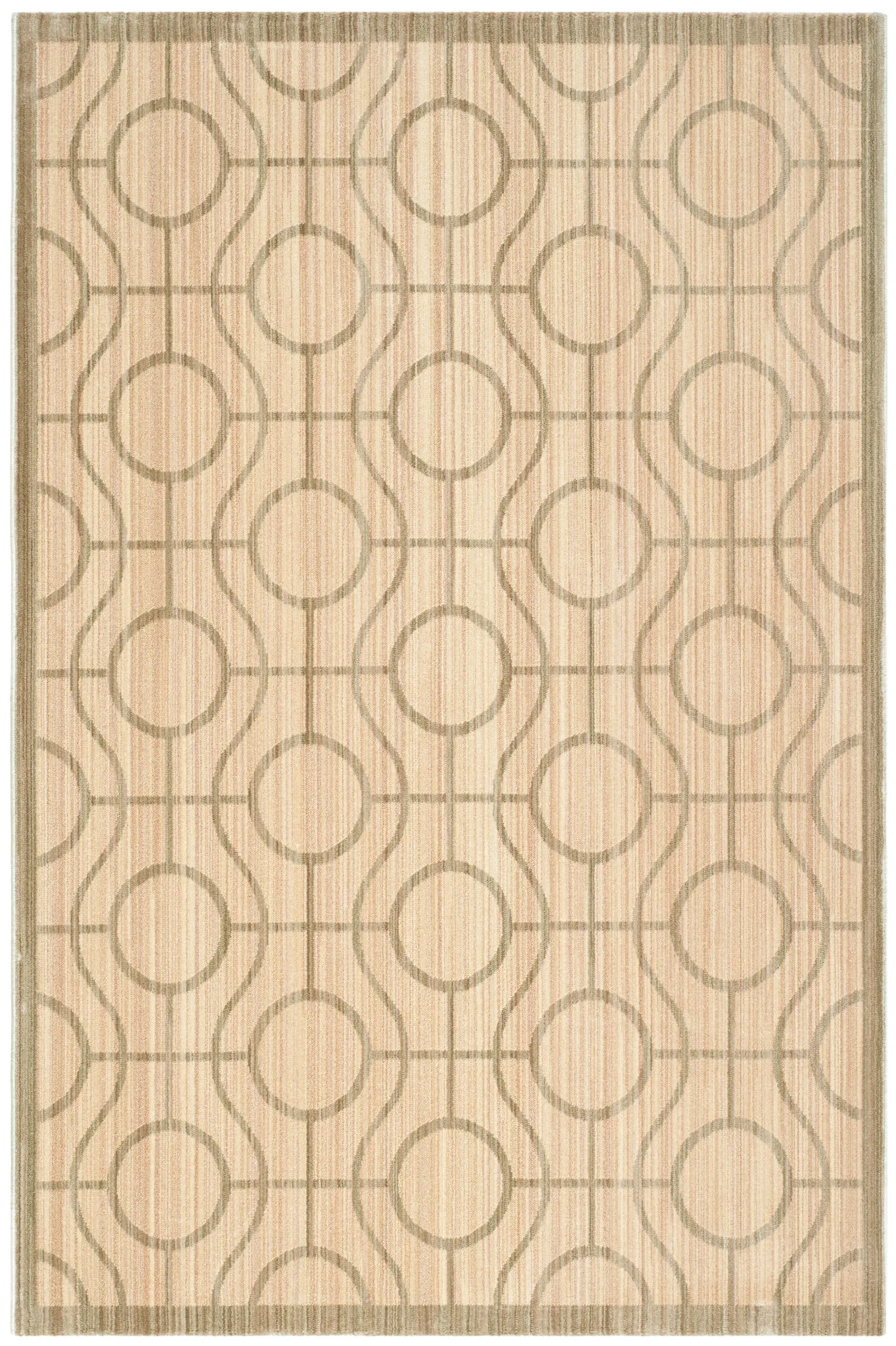 Infinity Interlocking Circle Rug in Yellow / Green