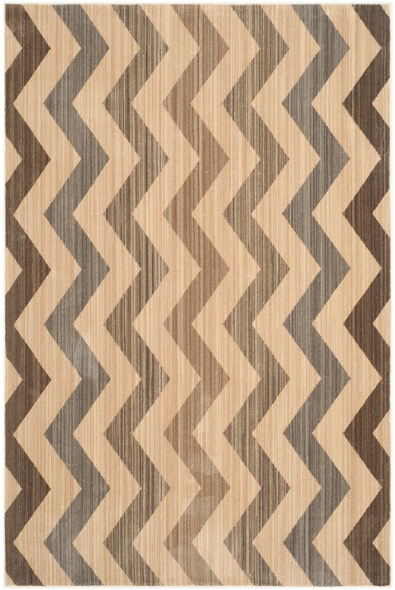 Infinity Zigzag Stripe Rug in Yellow / Brown