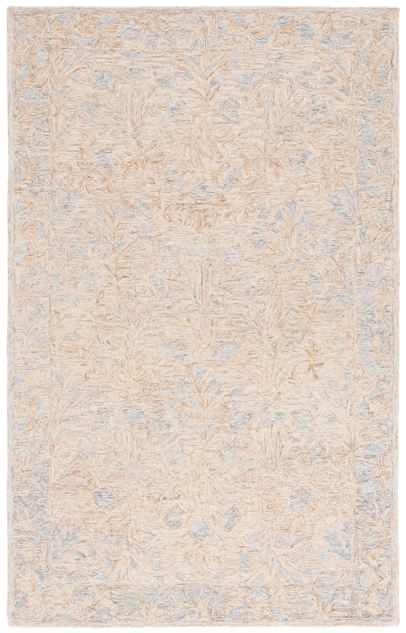 Jardin Botanical Border Hand-Tufted Wool Rug in Beige / Gray