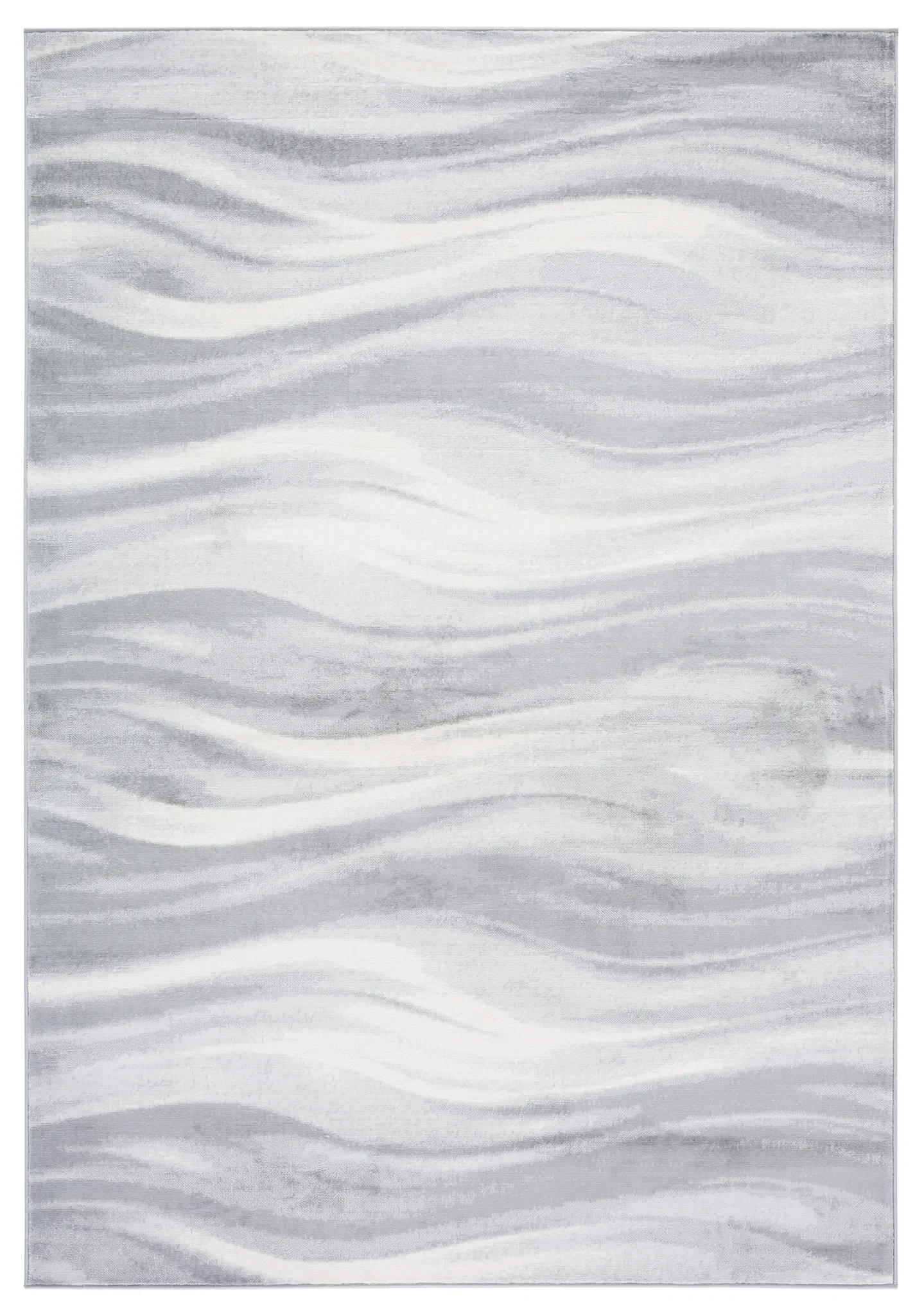 Jasper Abstract Wave Rug in Gray / Ivory