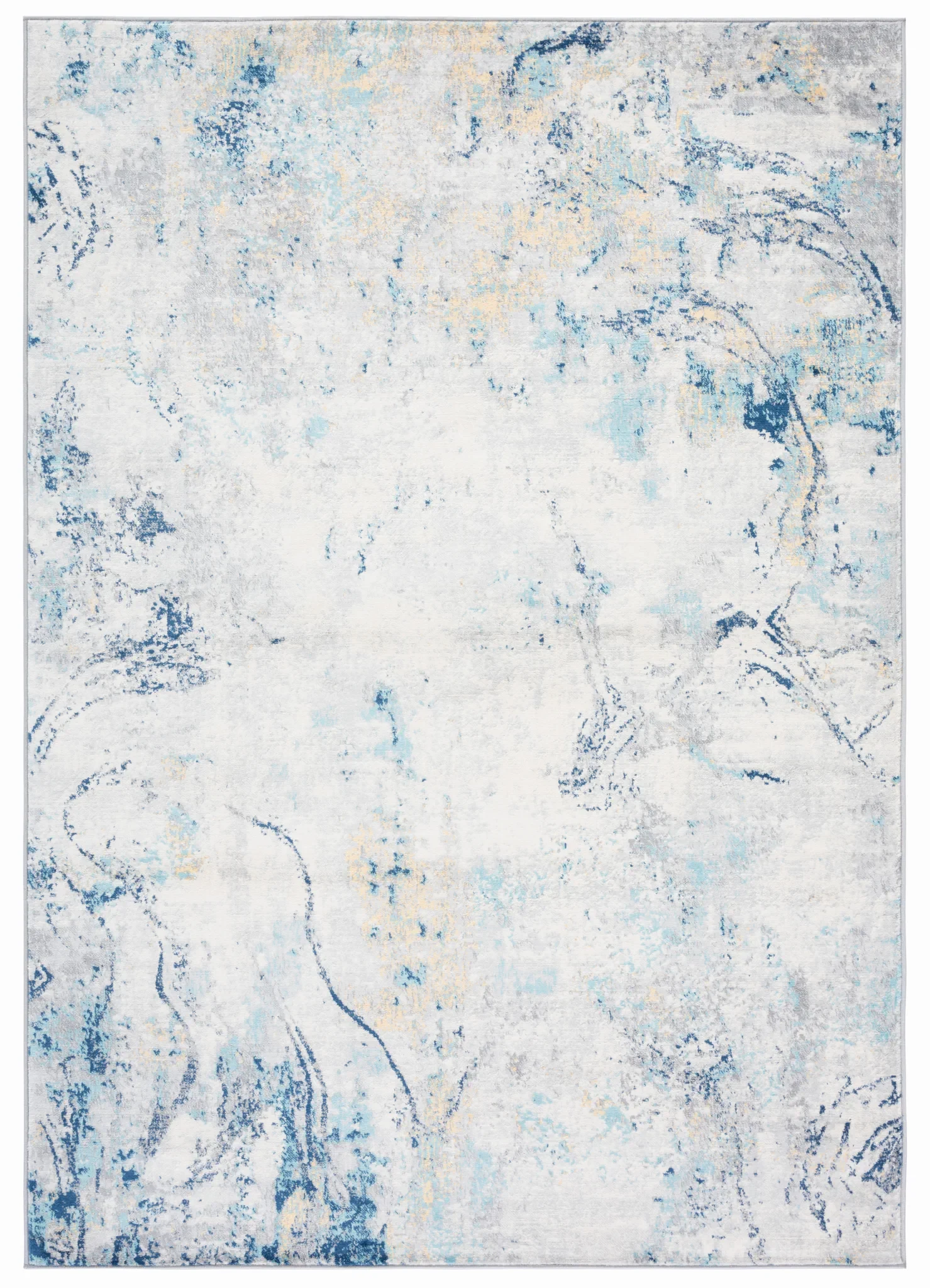 Jasper Marble Rug in Ivory / Blue