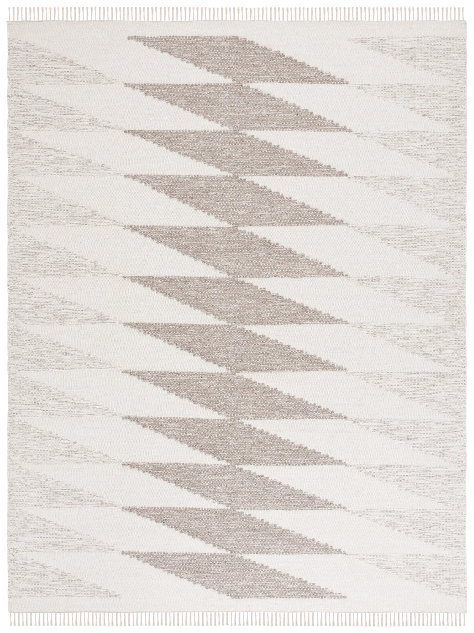 Kilim Scandinavian Tribal Flatweave Wool Rug in Gray / Ivory