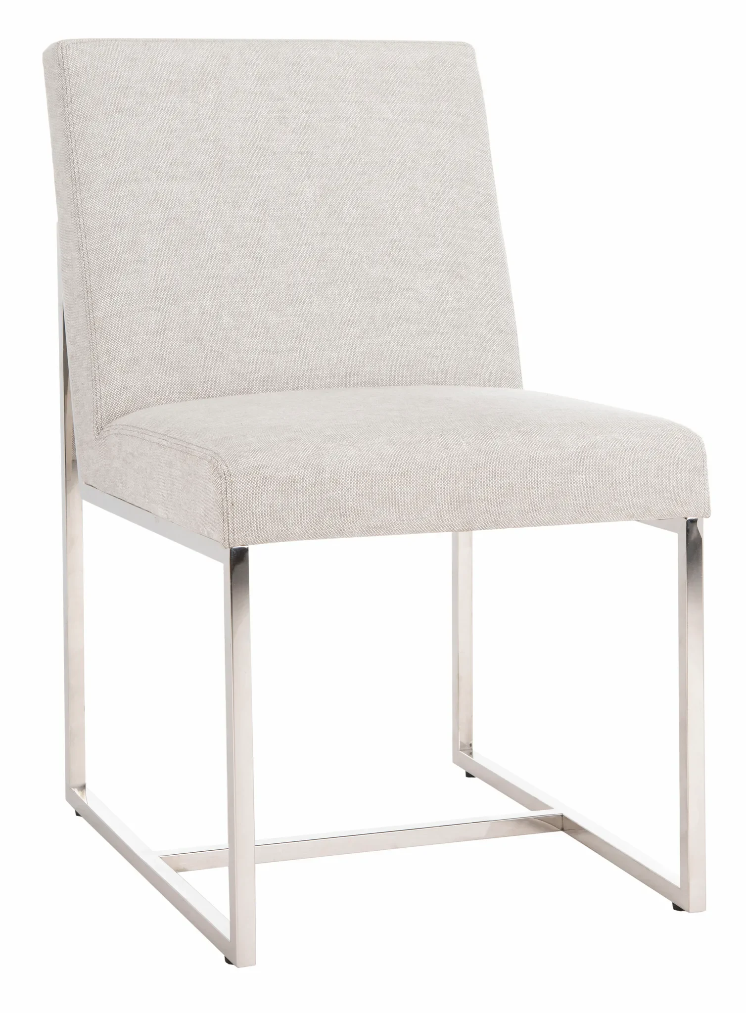 Lombardi Chrome Dining Chair in Gray / White