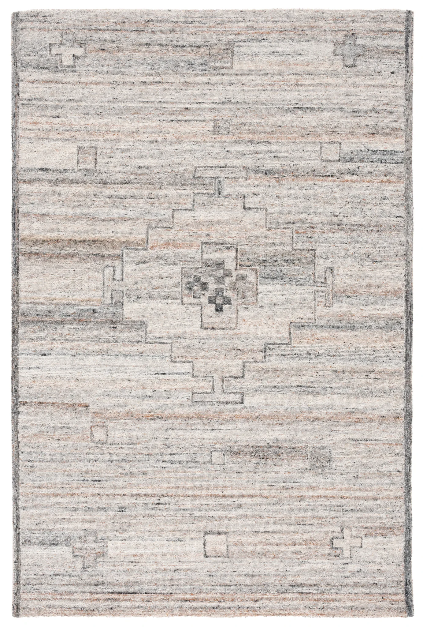 Kenya Tribal Medallion Hand-Tufted Wool Rug in Brown / Beige