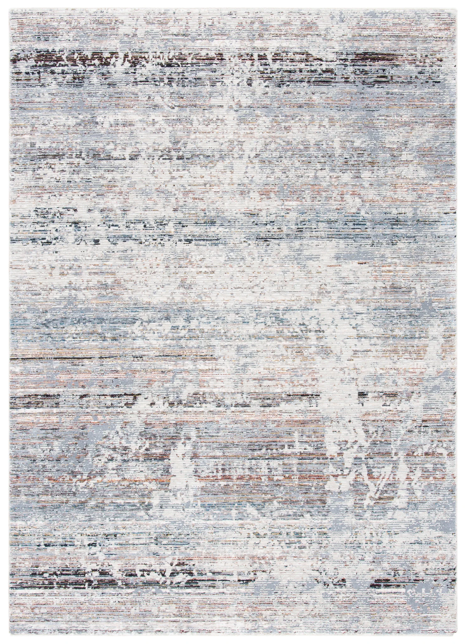 Limitee Distressed Abstract Rug in Gray / Beige