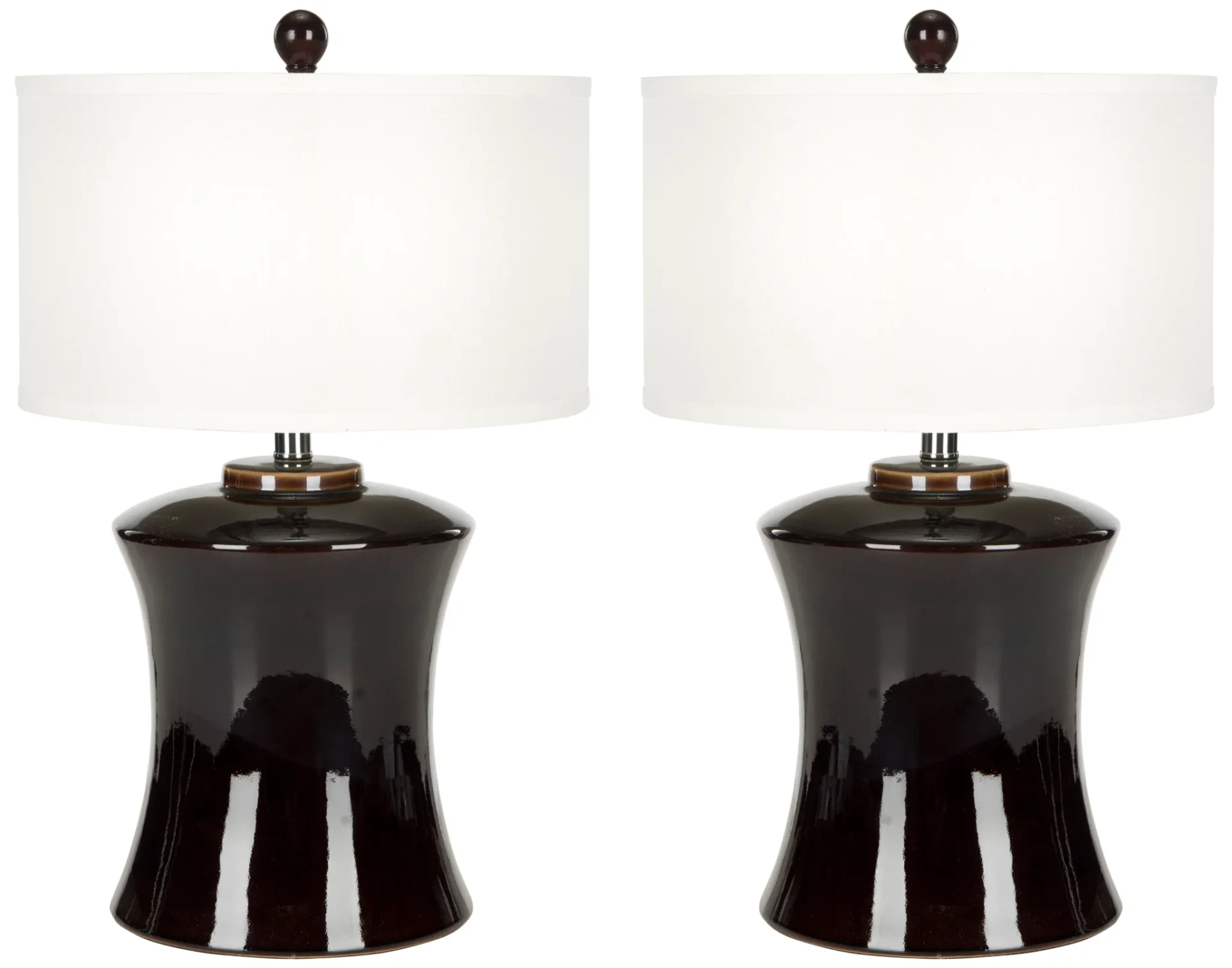 Gary Ceramic Table Lamp (Set Of 2) in Dark Brown