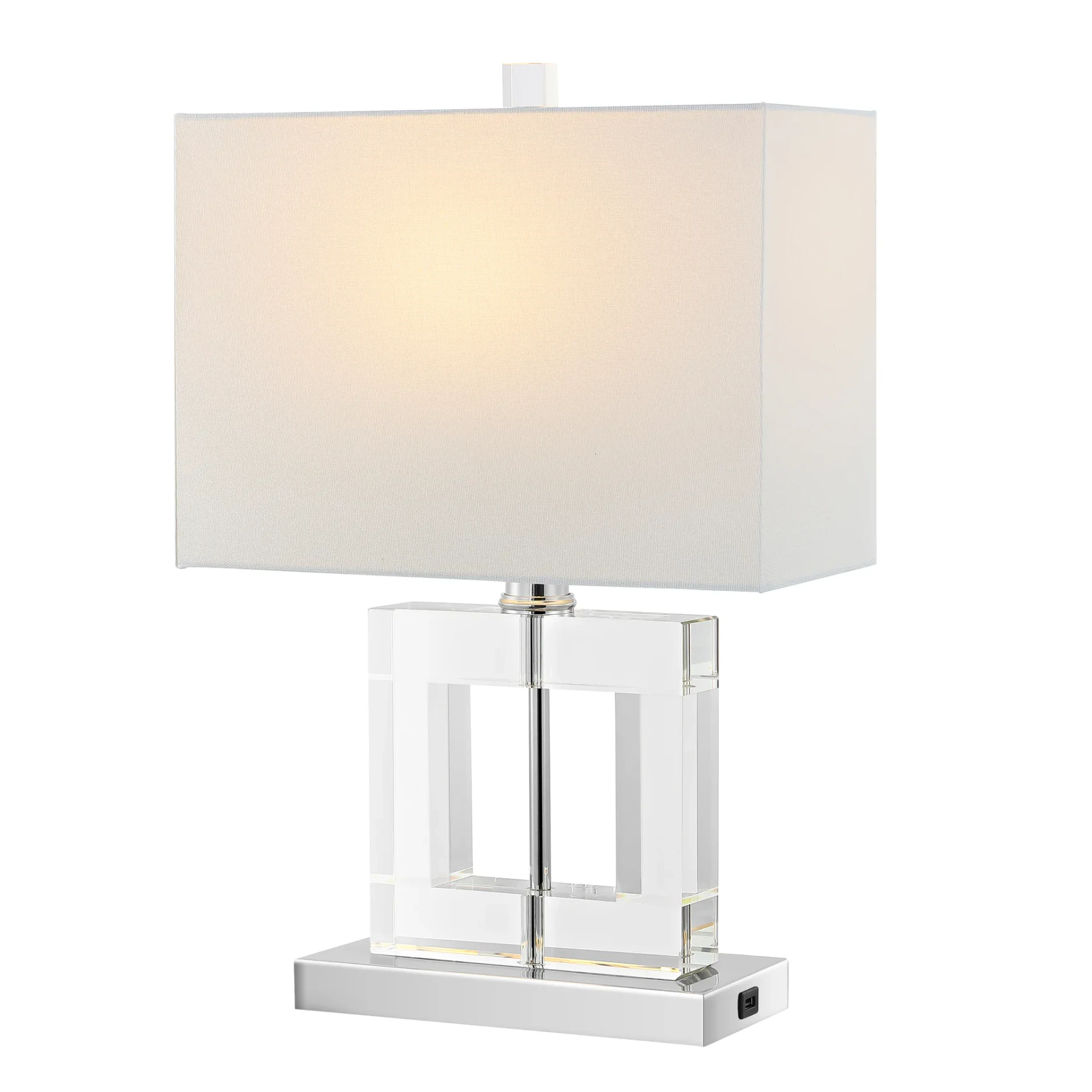 Town Square Crystal Lamp in Clear / White