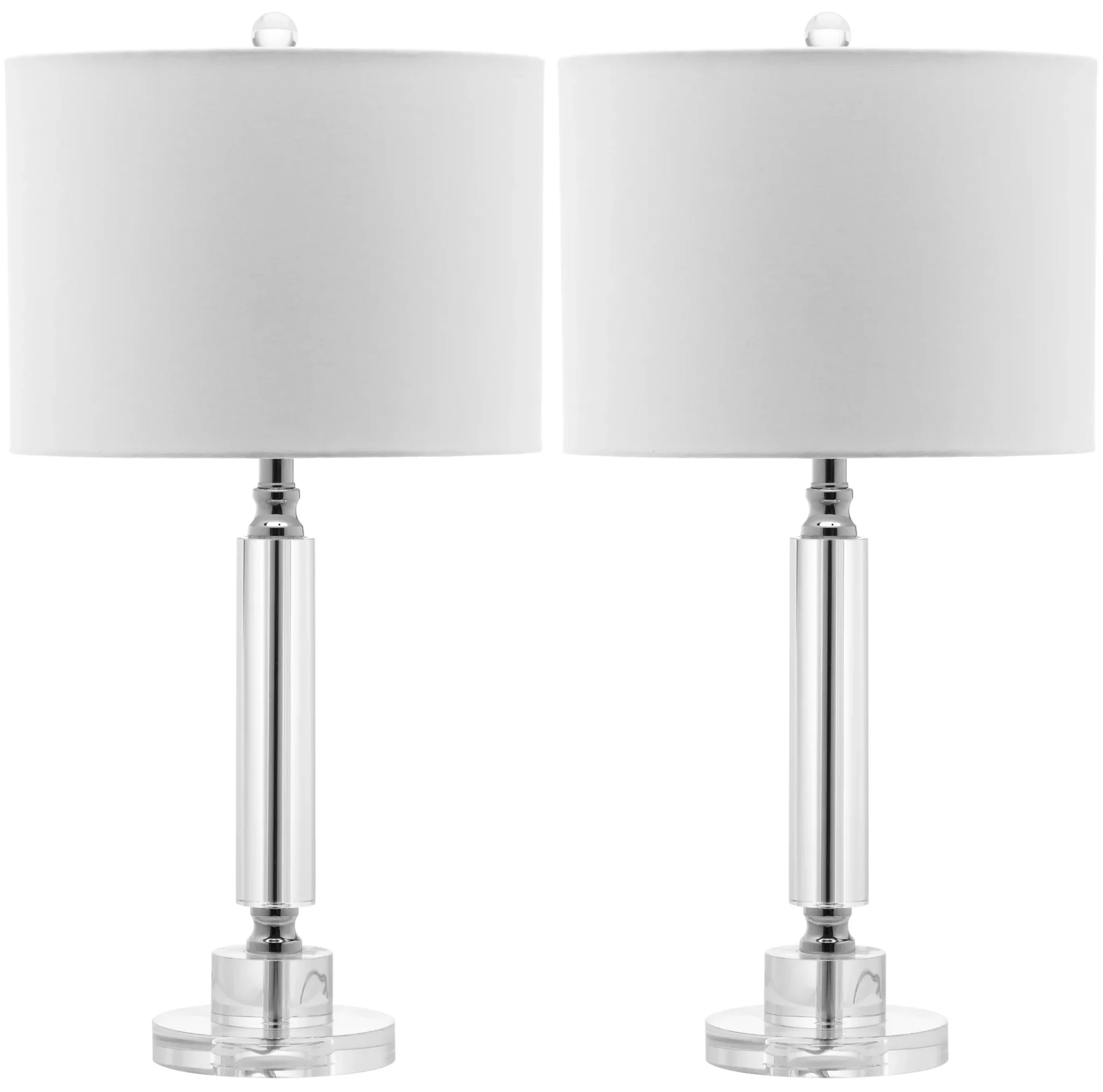 Deco Column Crystal Lamp (Set Of 2) in Clear