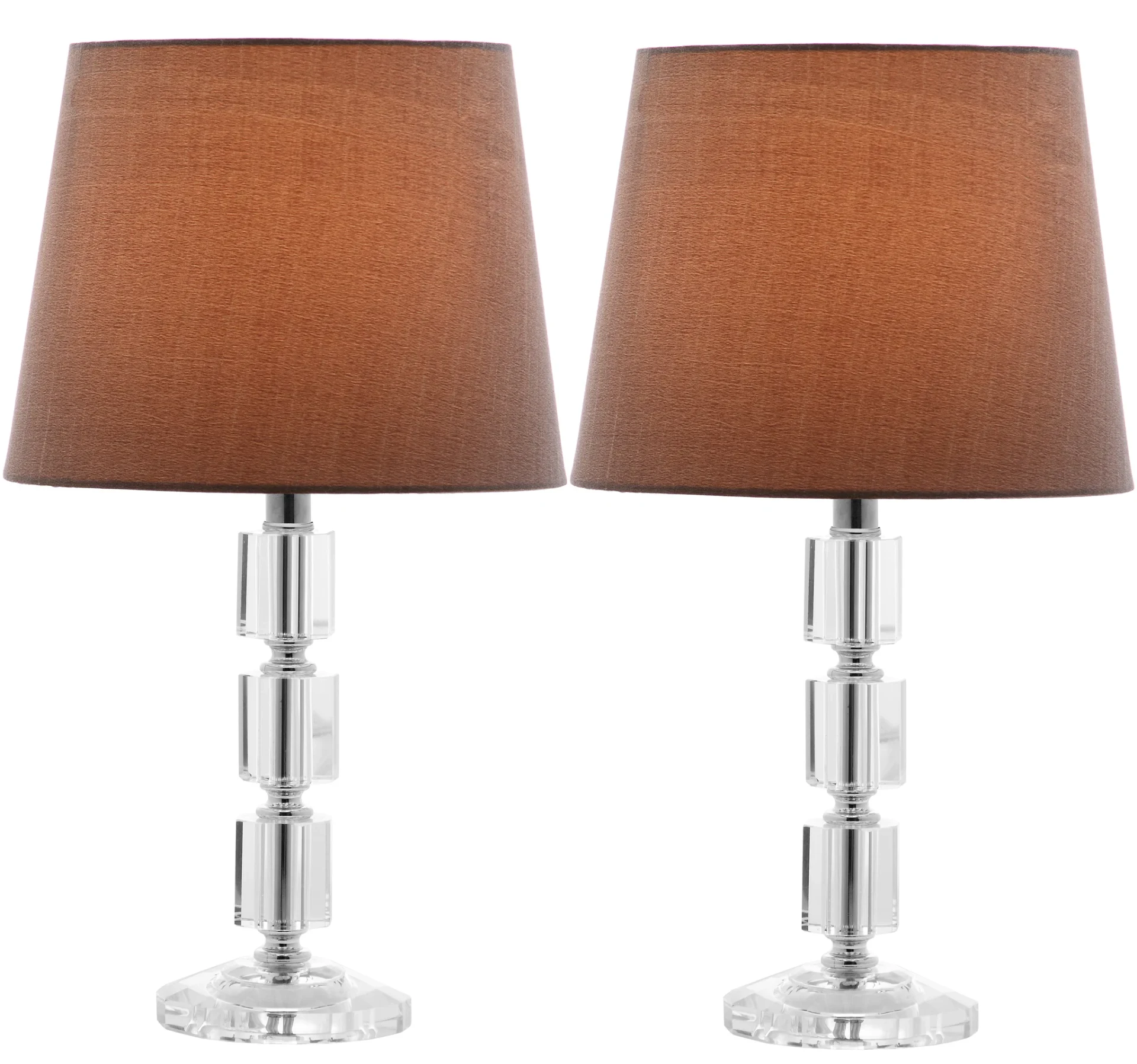 Erin Crystal Cube Lamp (Set Of 2) in Clear / Gray
