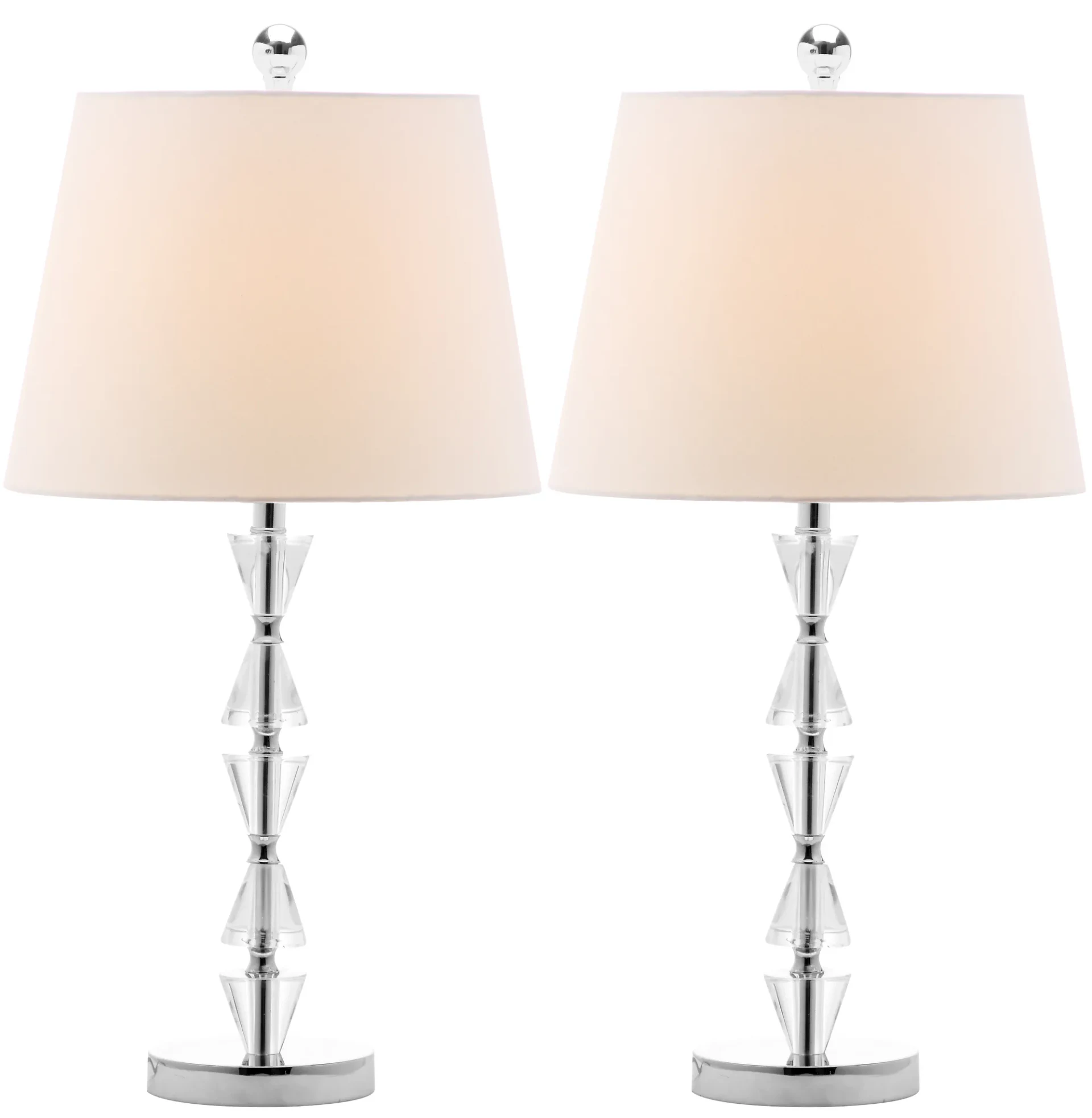 Deco Prism Crystal Lamp (Set Of 2) in Clear