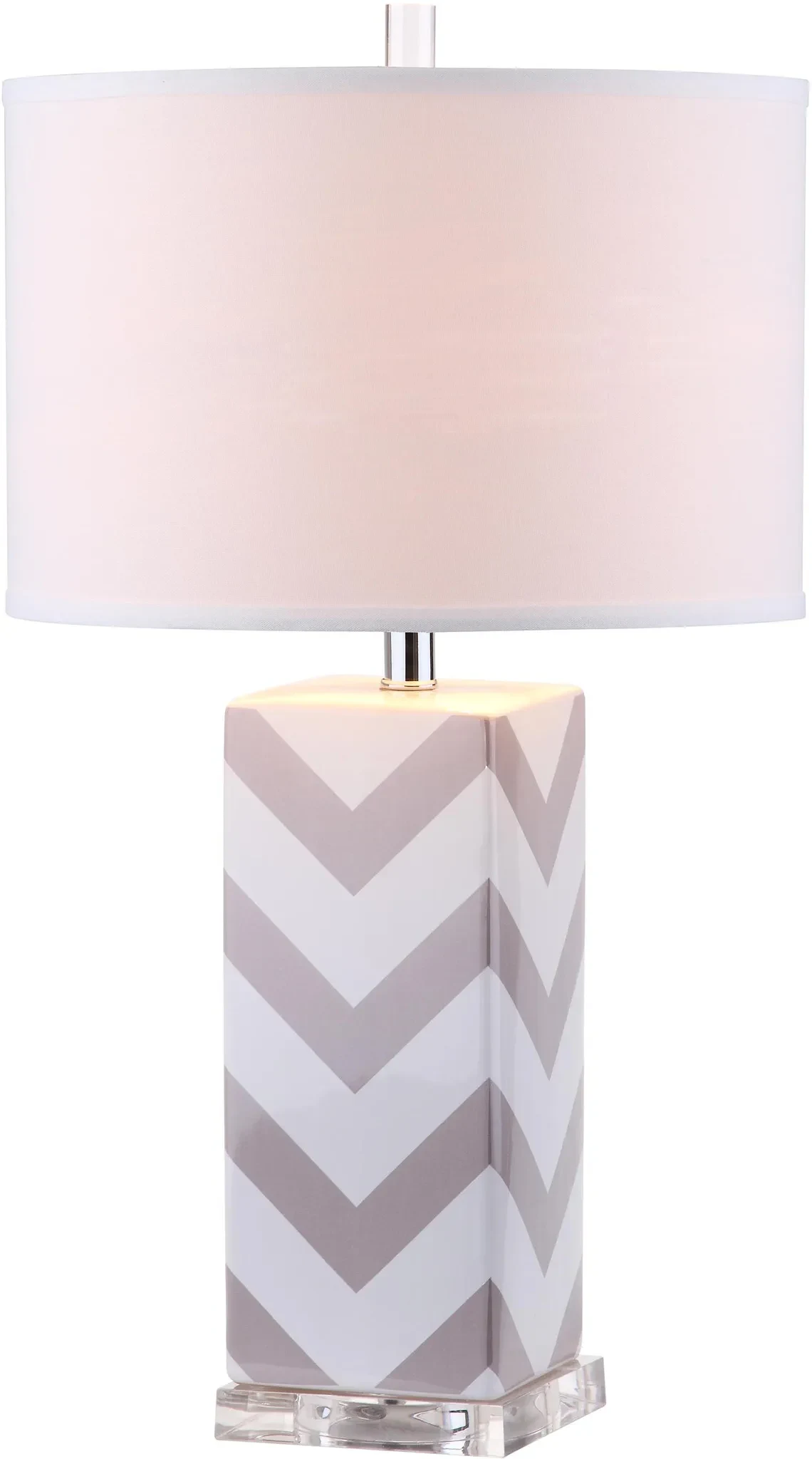 Chevron Stripe Table Lamp (Set of 2) in Gray