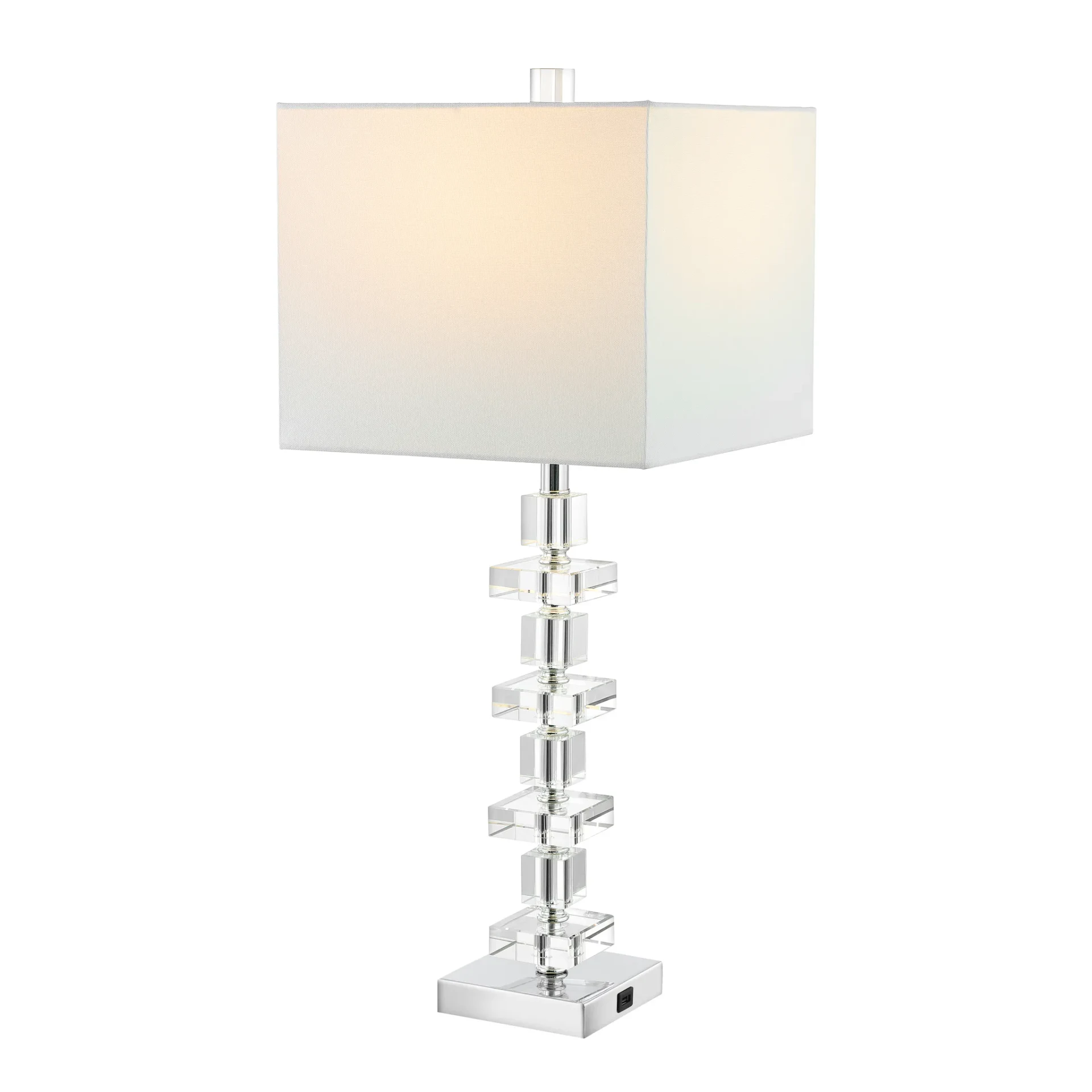 Deco Crystal Table Lamp (Set Of 2) in Clear / Chrome