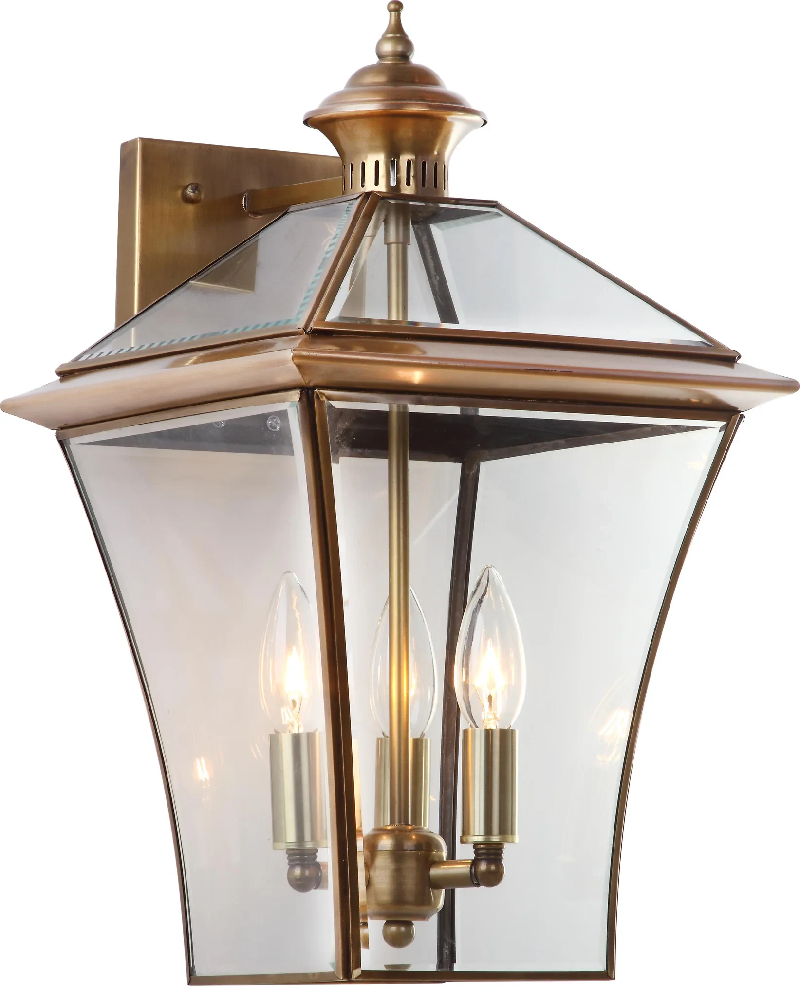 Virginia Triple Light Sconce in Brass