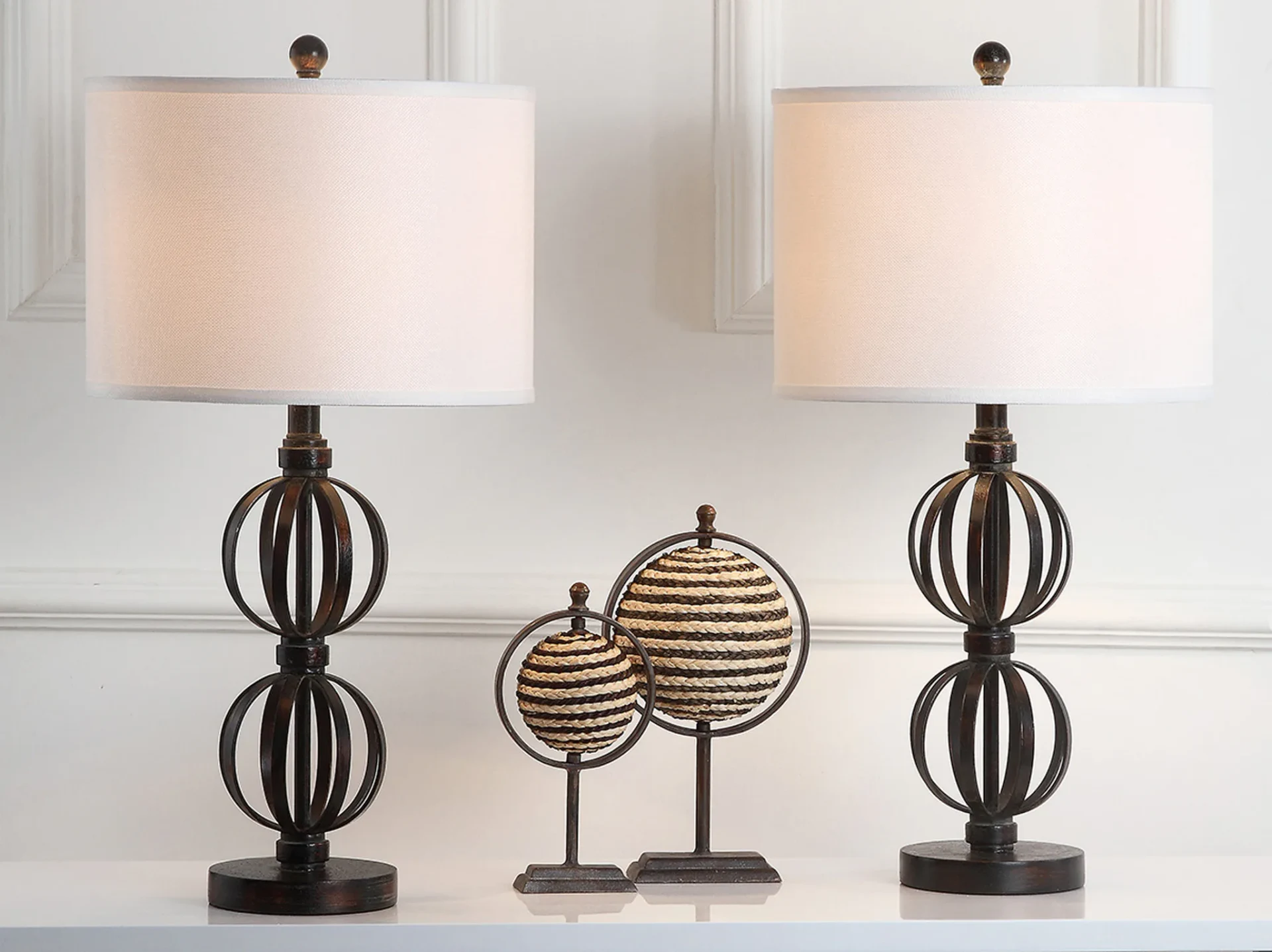 Calista Double Sphere Lamp (Set Of 2) in Oil Rub Bronze