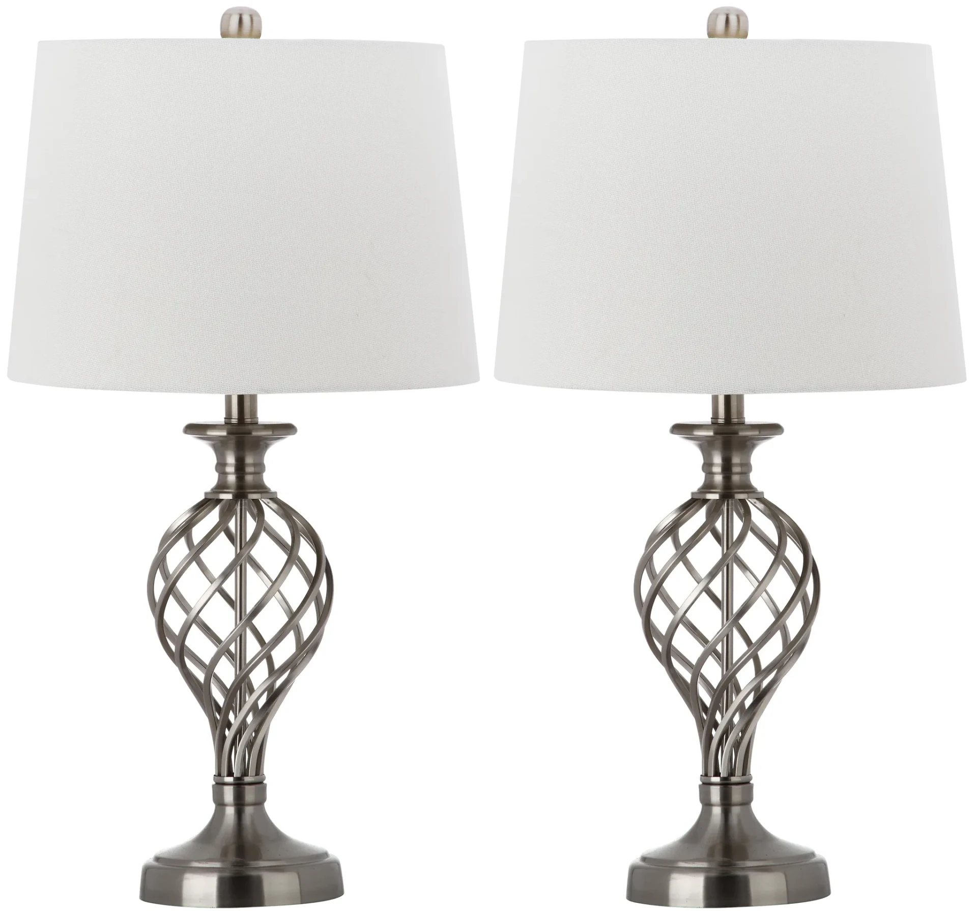 Lattice Urn Table Lamp (Set of 2) in Nickel