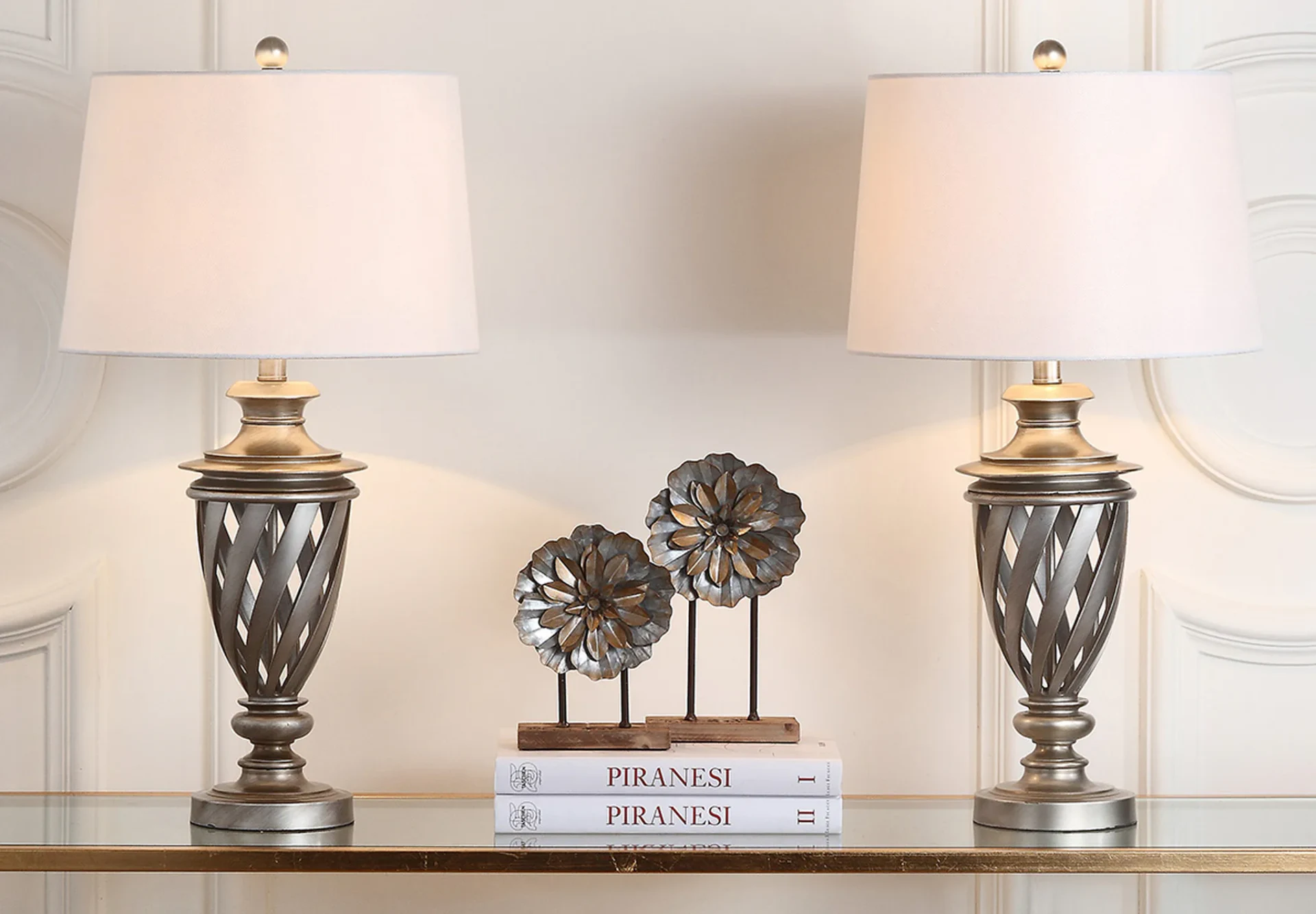 Byron Urn Lamp (Set Of 2) in Antique Silver
