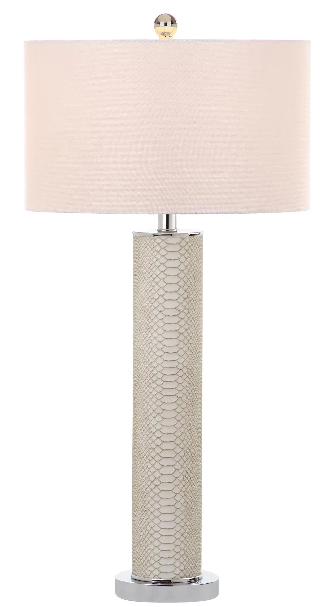 Ollie Table Lamp (Set Of 2) in Cream Faux Snakeskin
