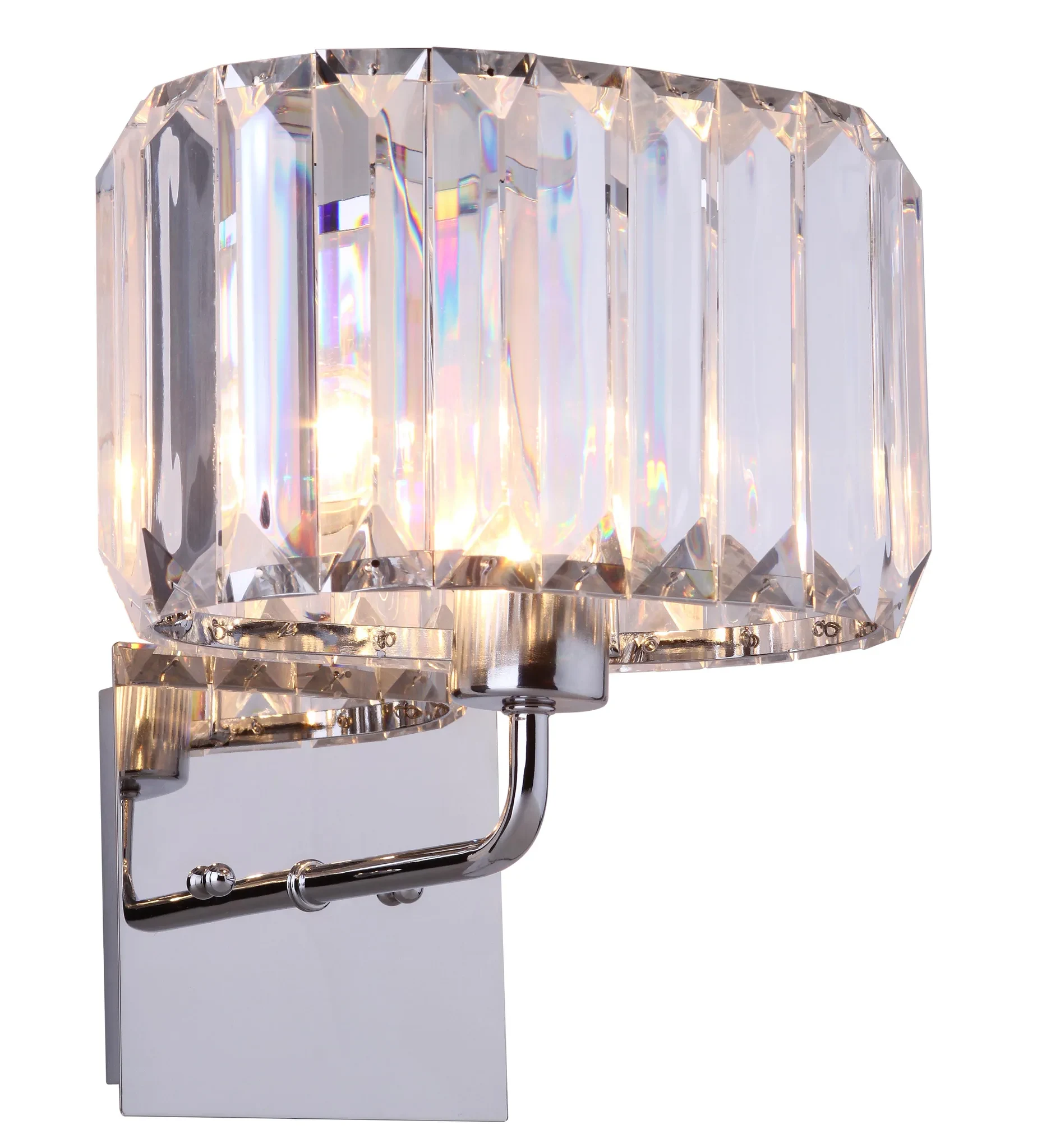 Athena Wall Lamp (Set Of 2) in Nickel / Clear